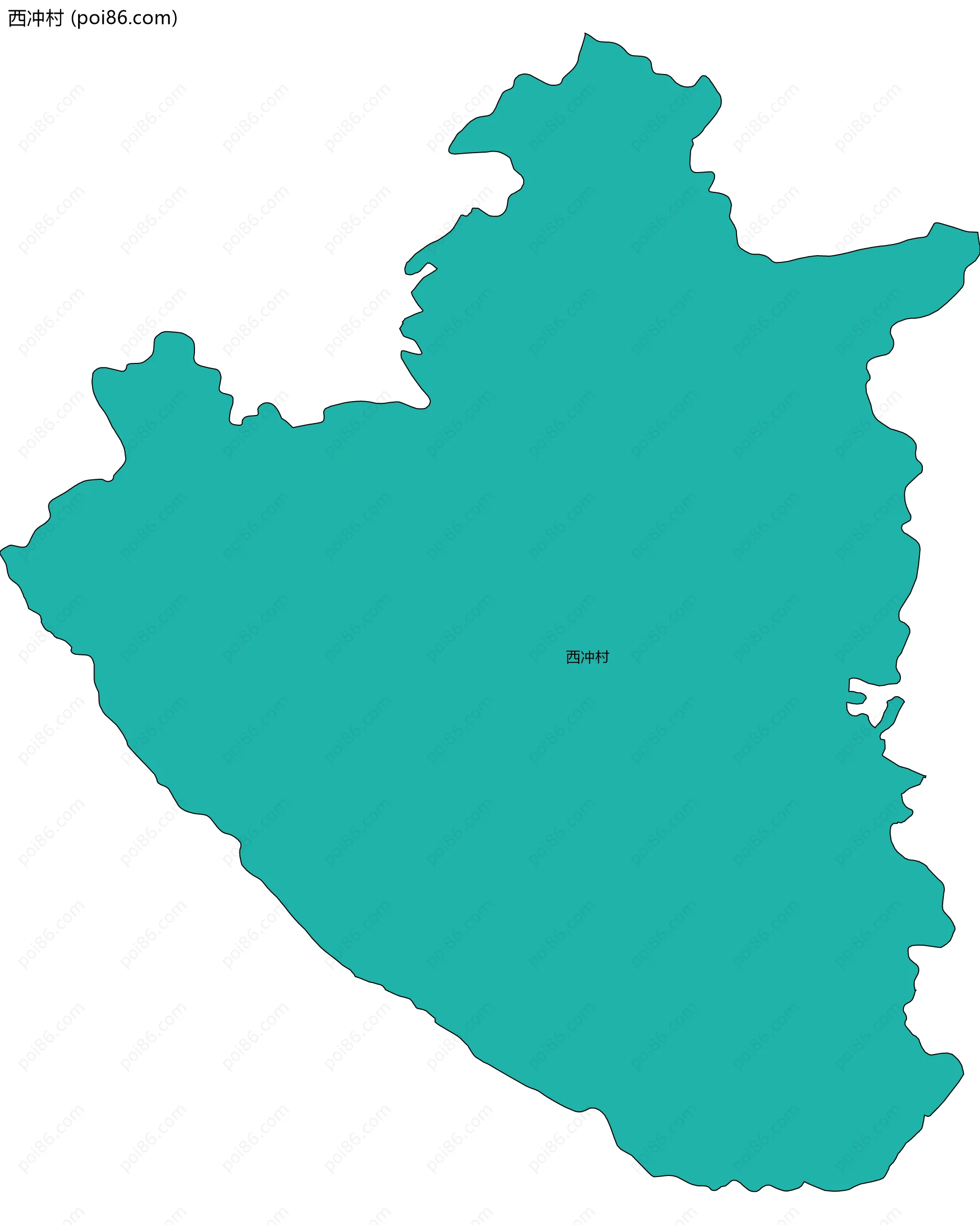 西冲村边界地图