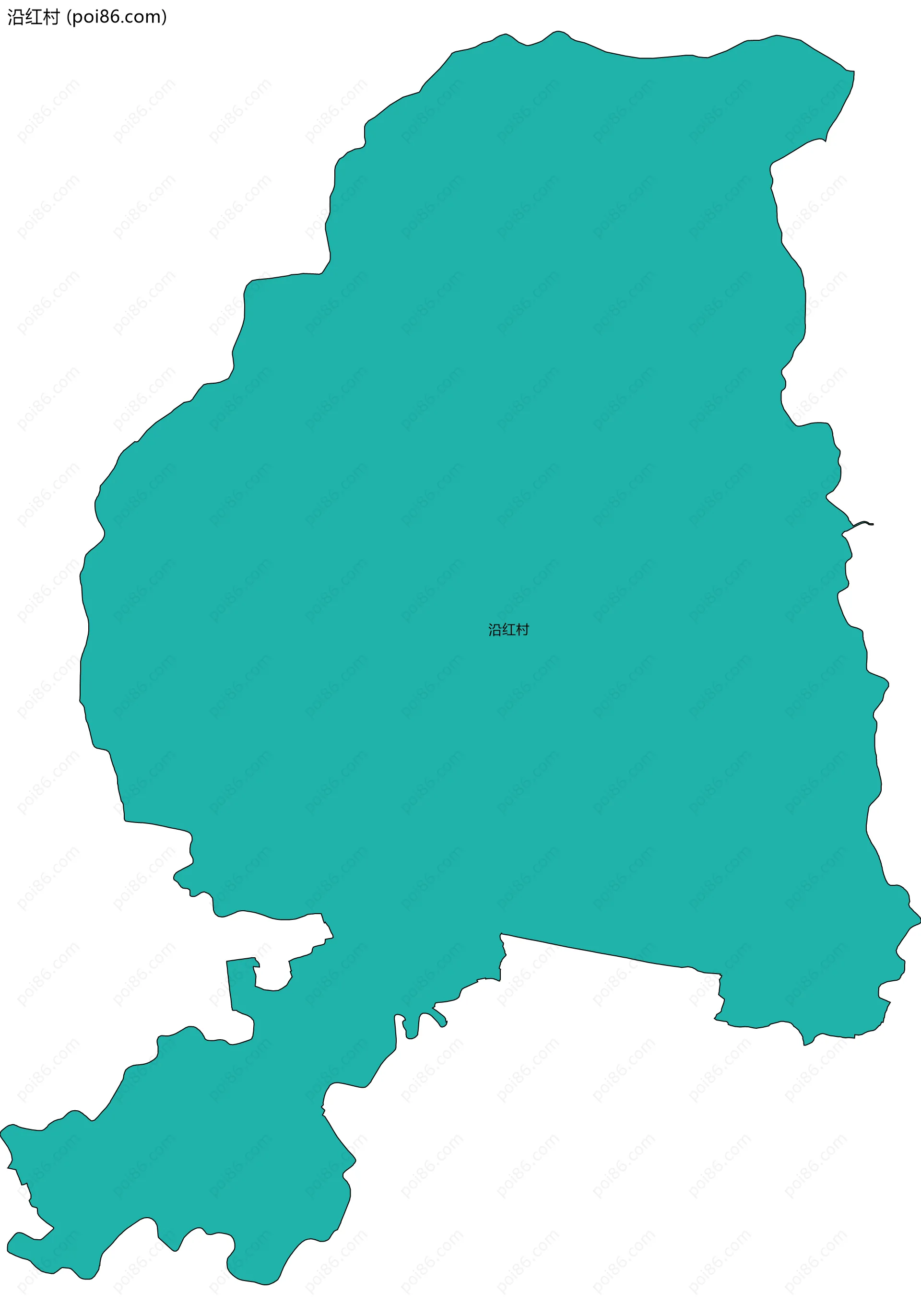 沿红村边界地图
