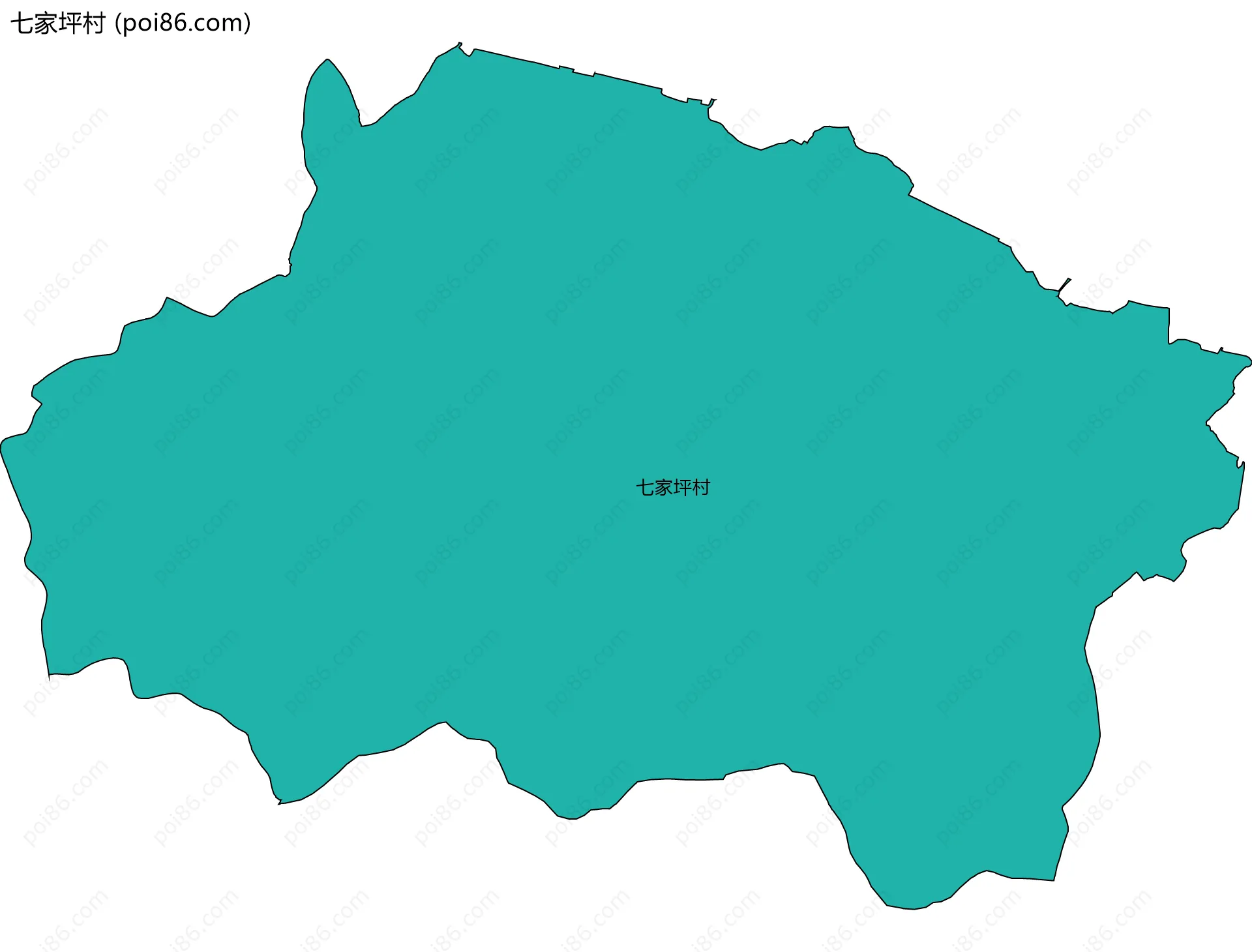 七家坪村边界地图