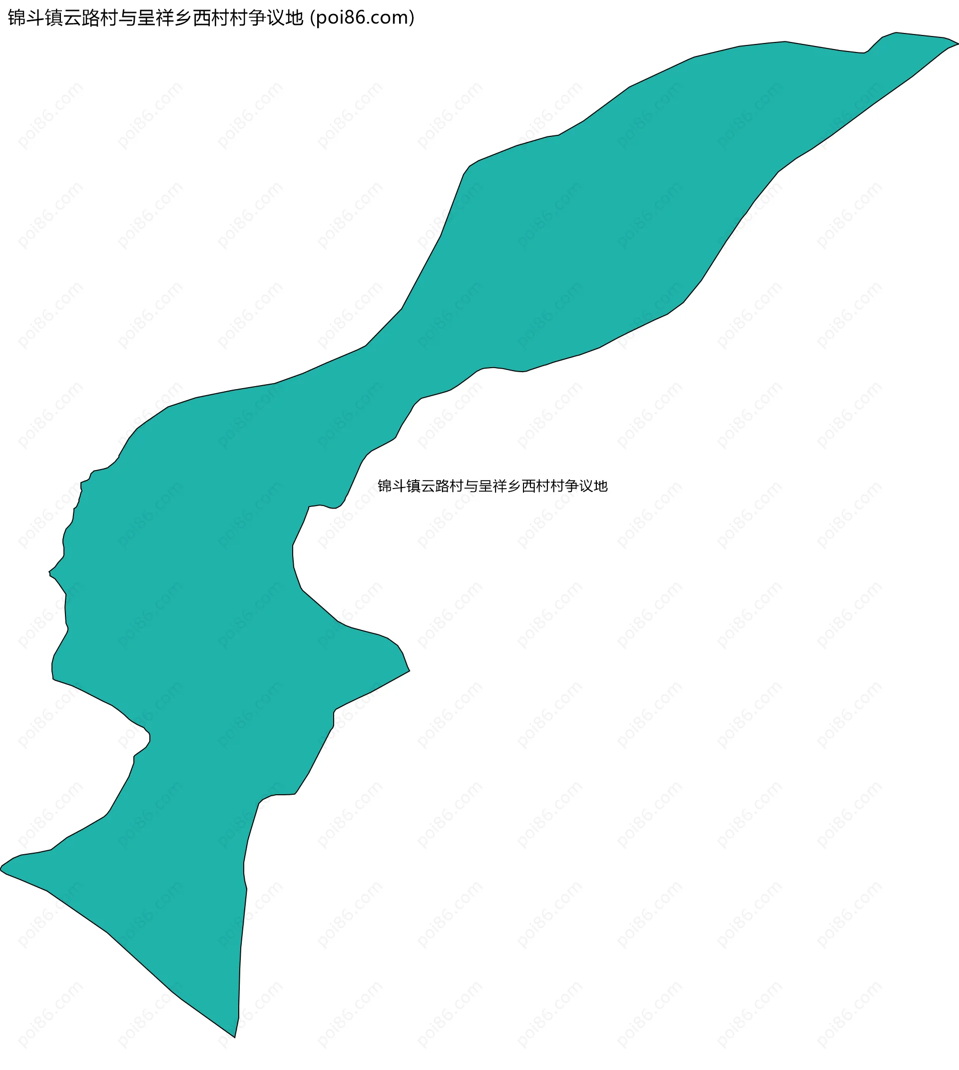 锦斗镇云路村与呈祥乡西村村争议地边界地图