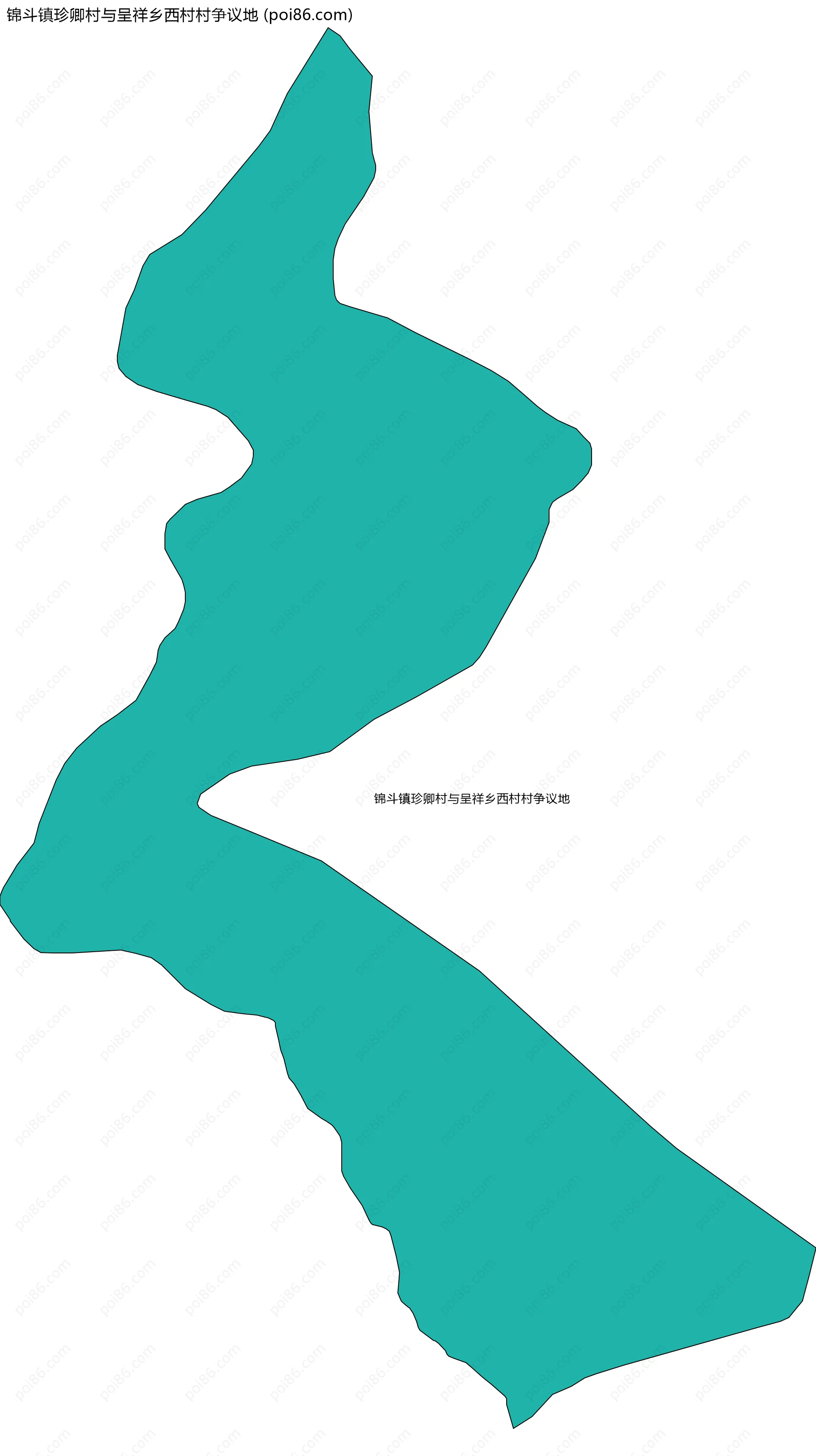 锦斗镇珍卿村与呈祥乡西村村争议地边界地图