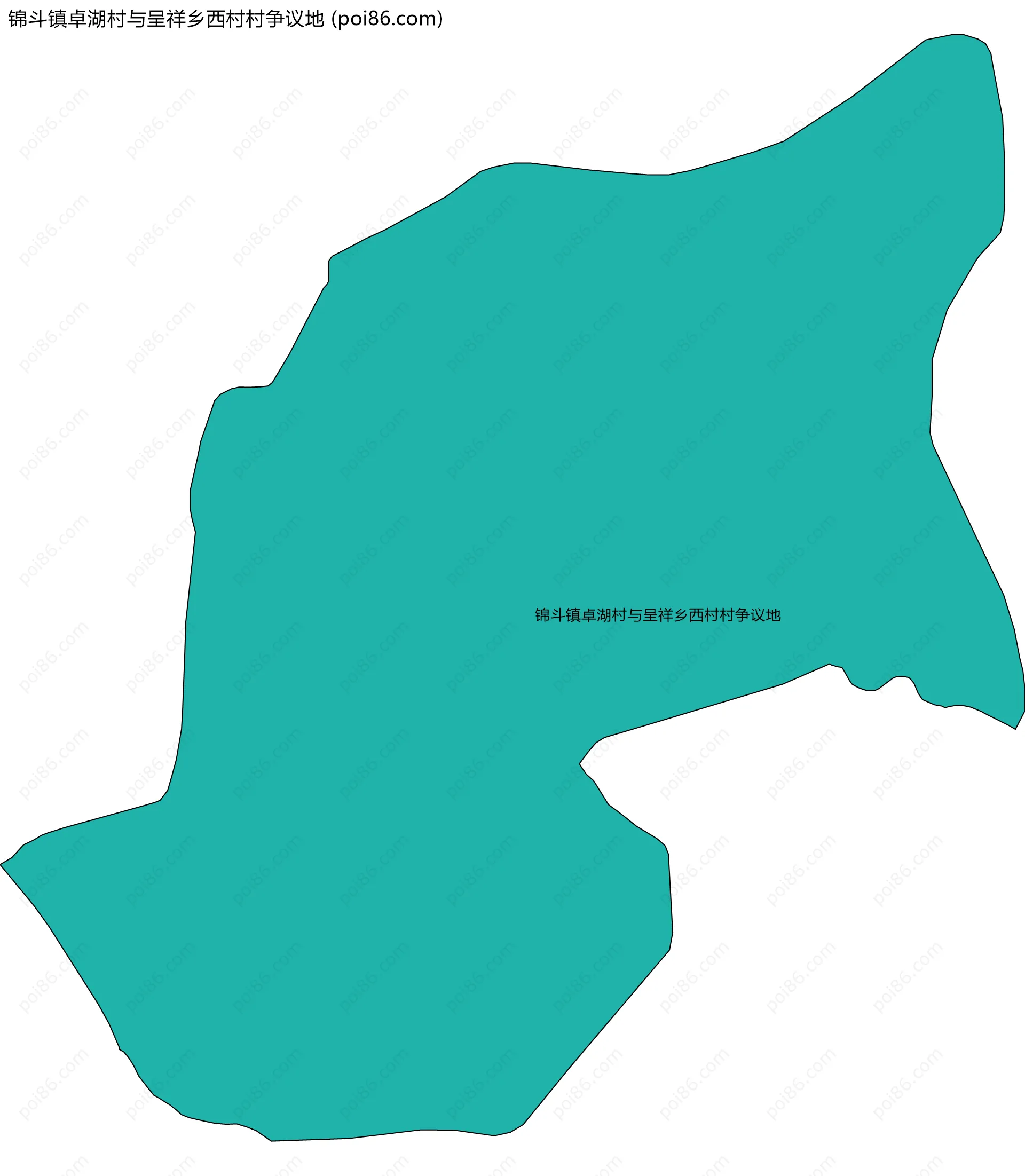 锦斗镇卓湖村与呈祥乡西村村争议地边界地图