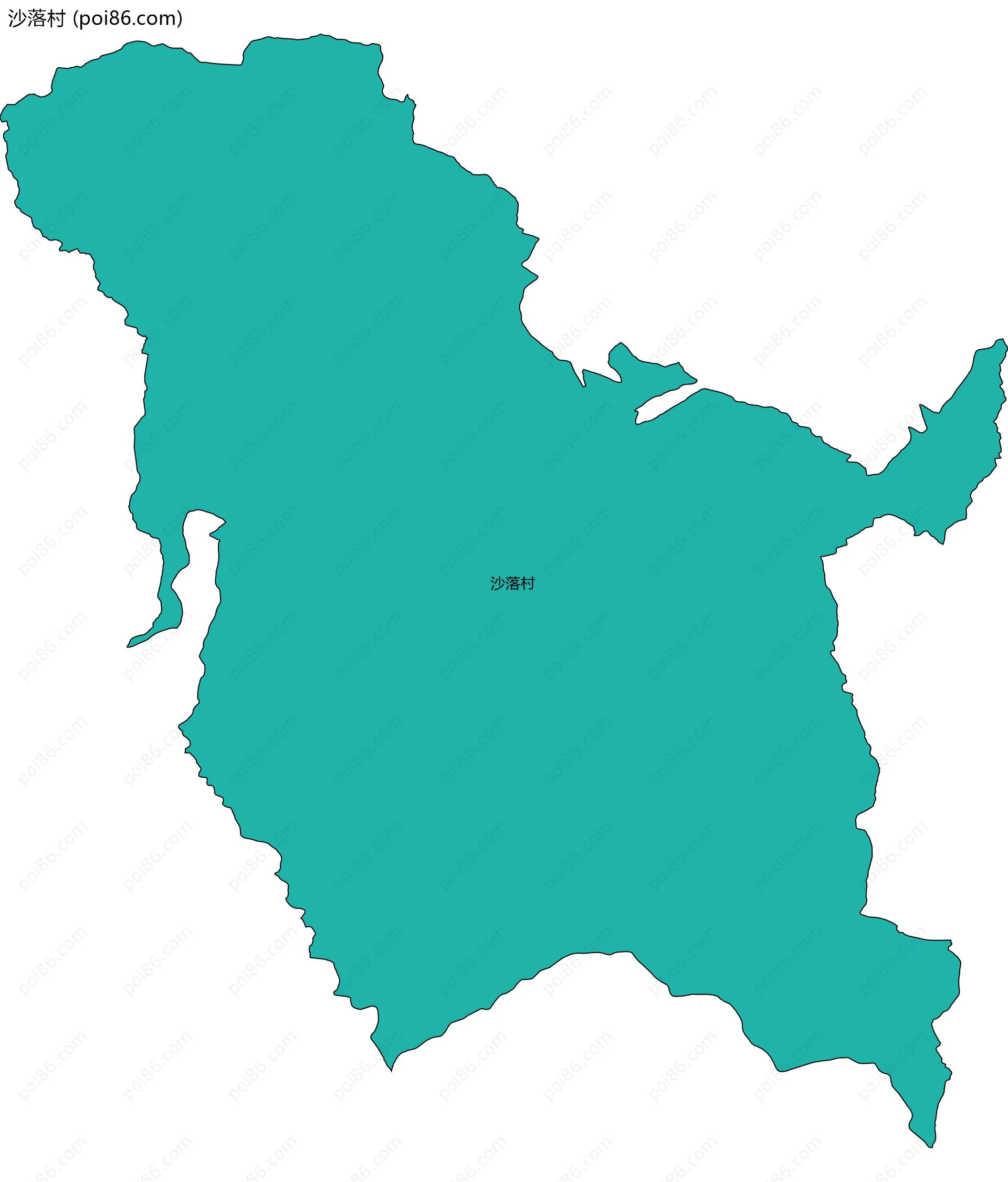 沙落村边界地图