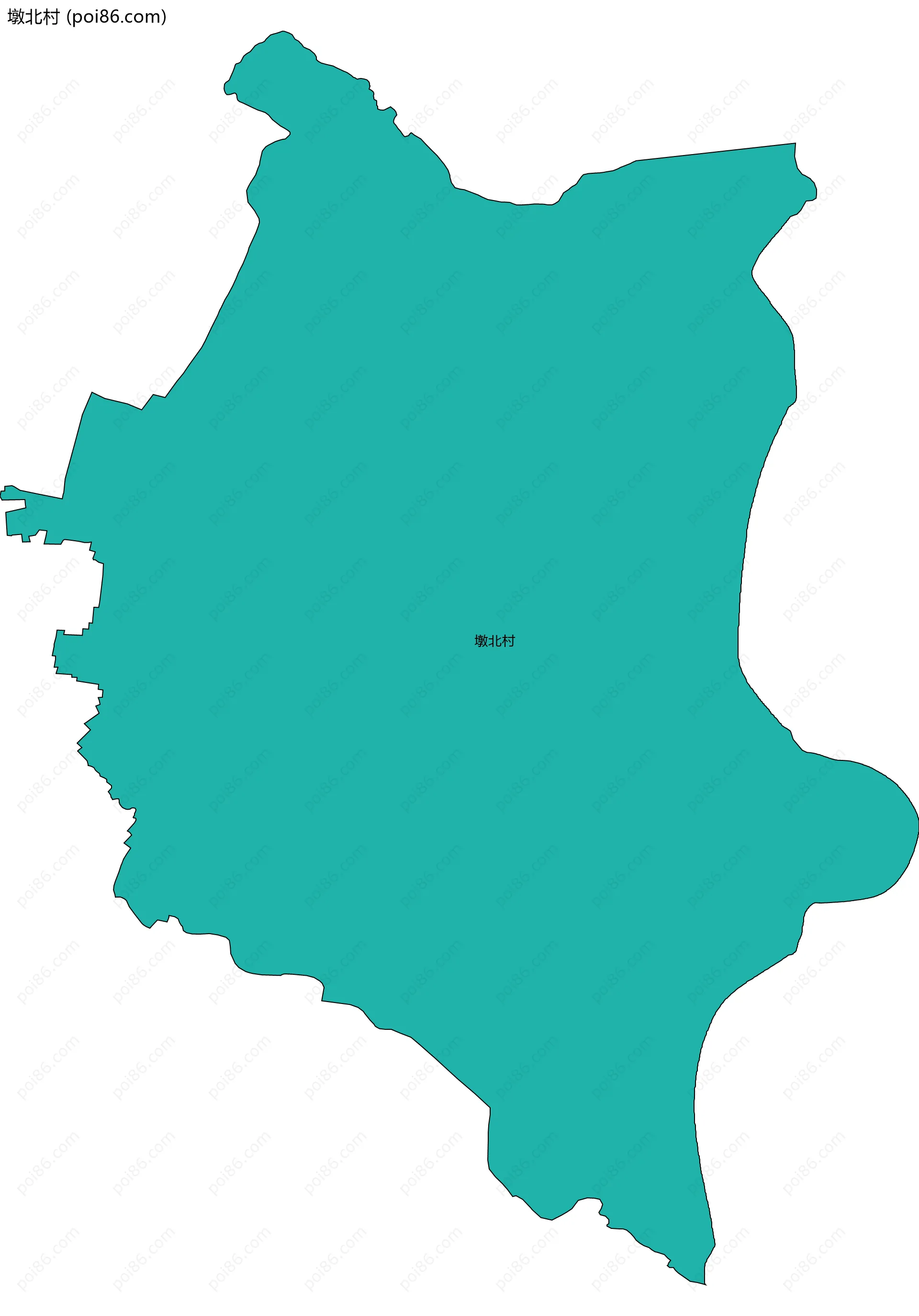 墩北村边界地图