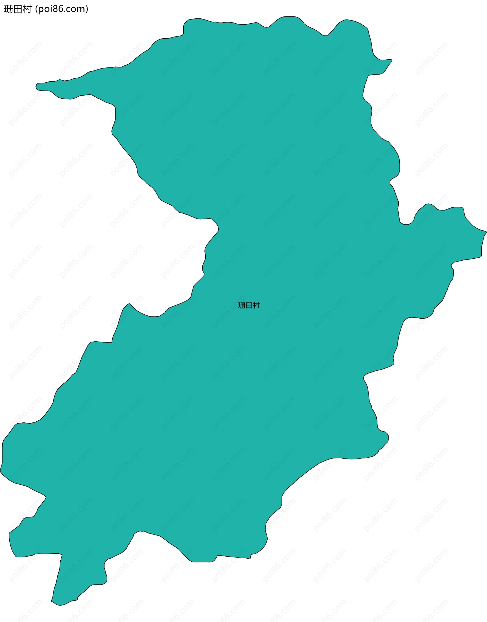 珊田村边界地图