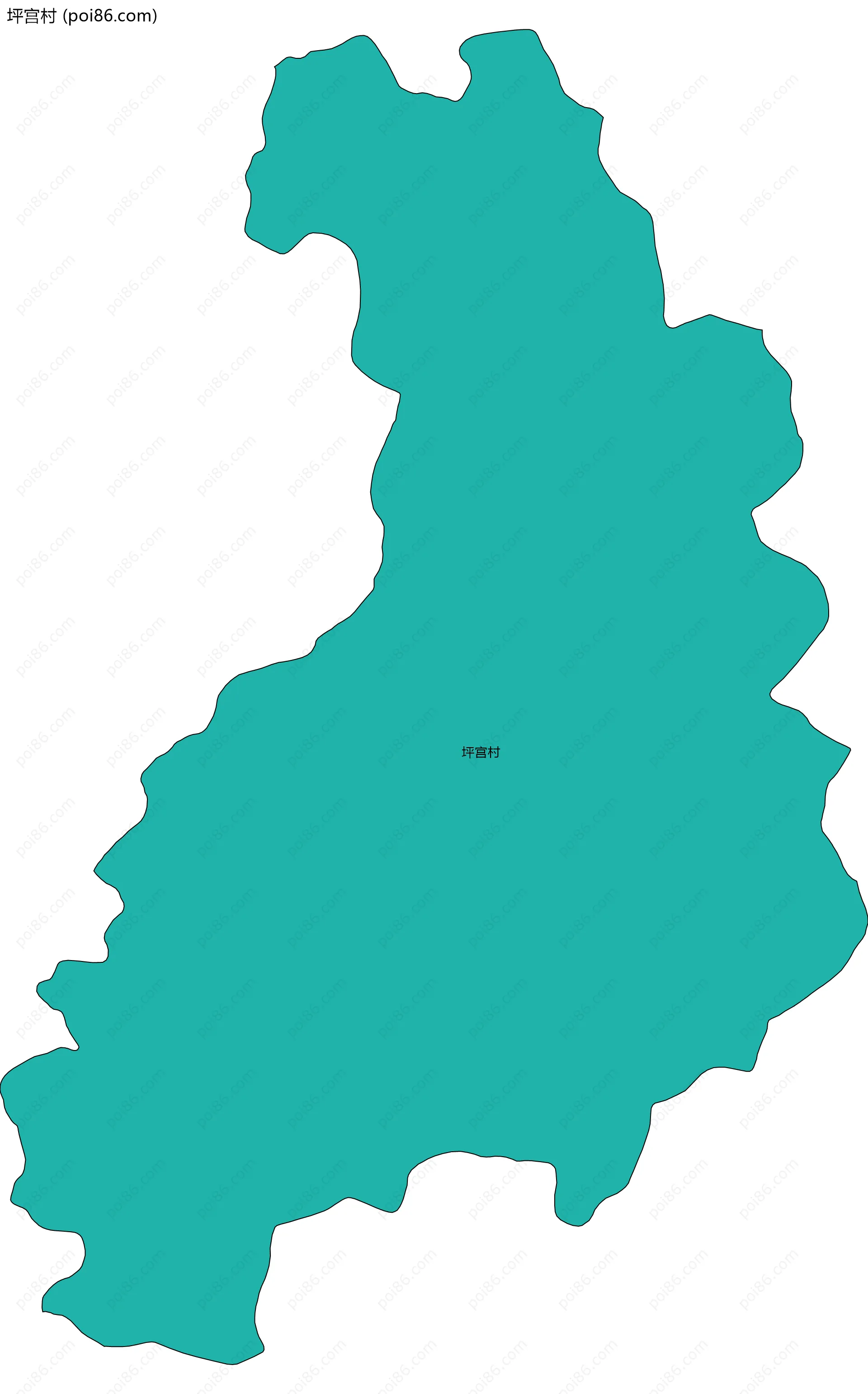 坪宫村边界地图