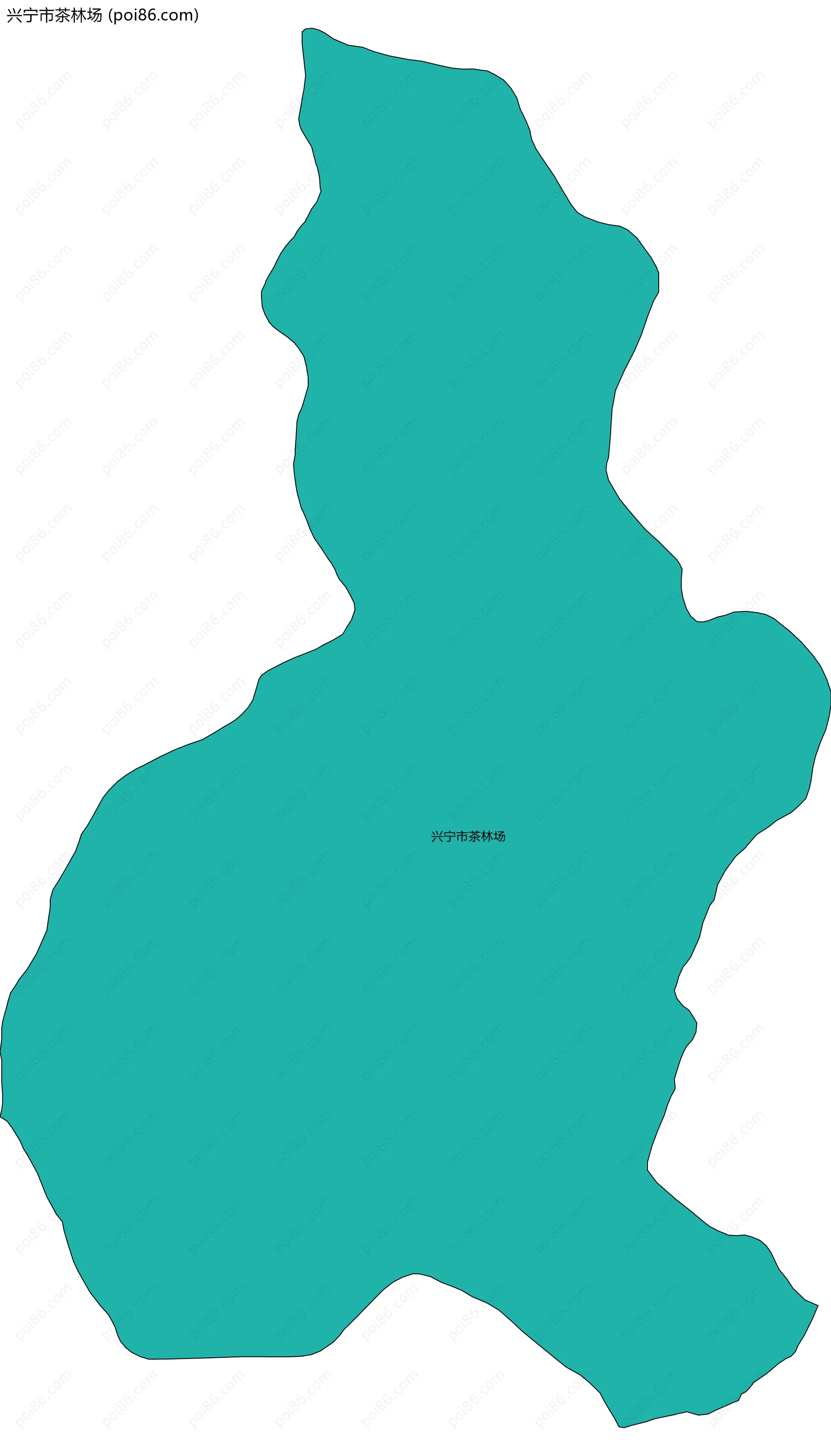 兴宁市茶林场边界地图