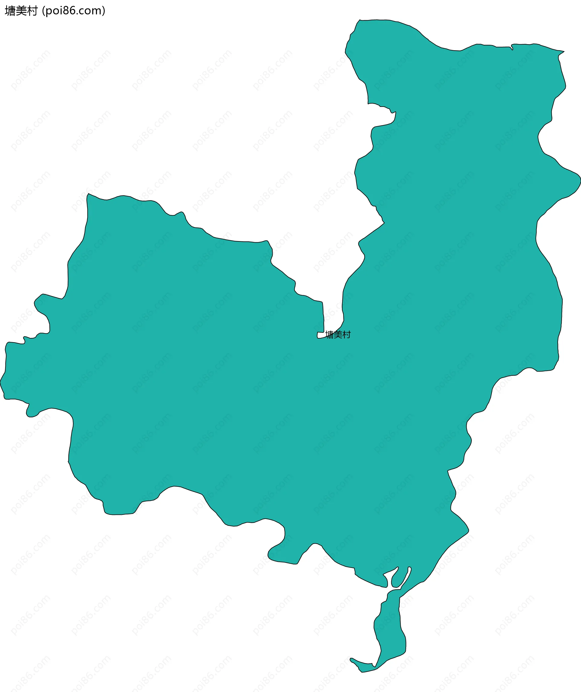 塘美村边界地图