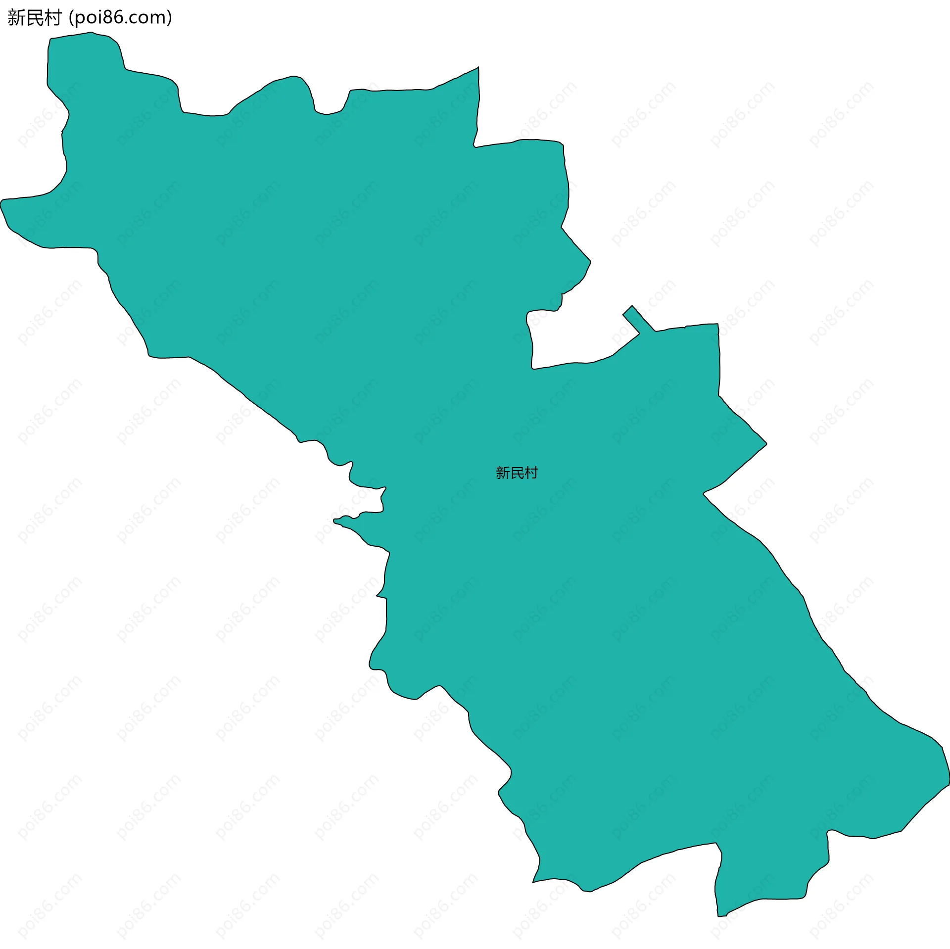 新民村边界地图