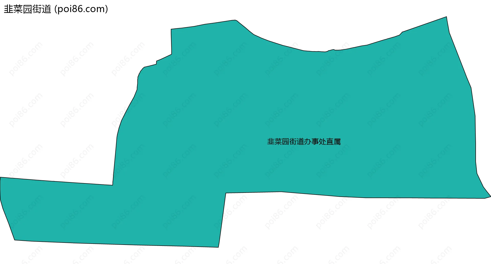 韭菜园街道边界地图(五级行政区划)