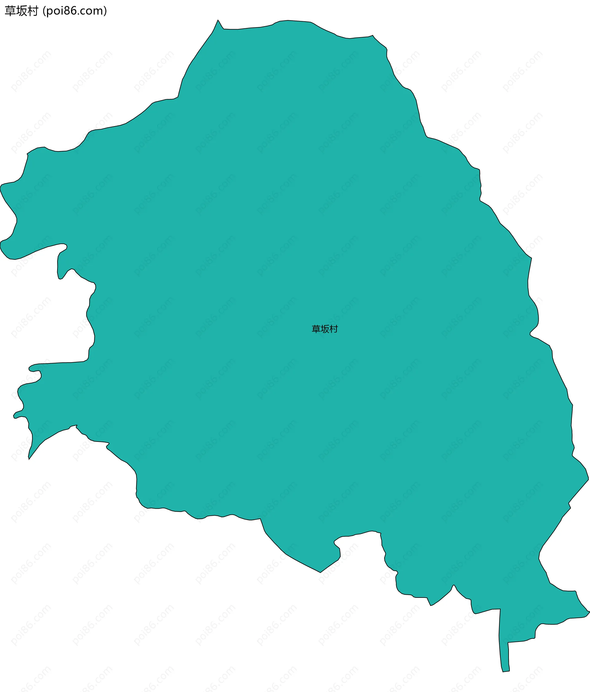 草坂村边界地图