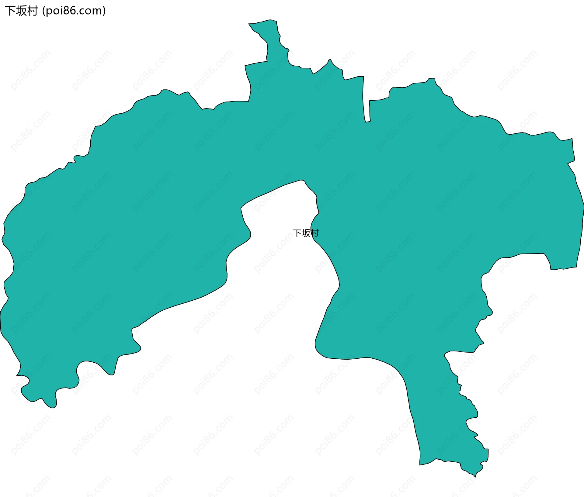 下坂村边界地图