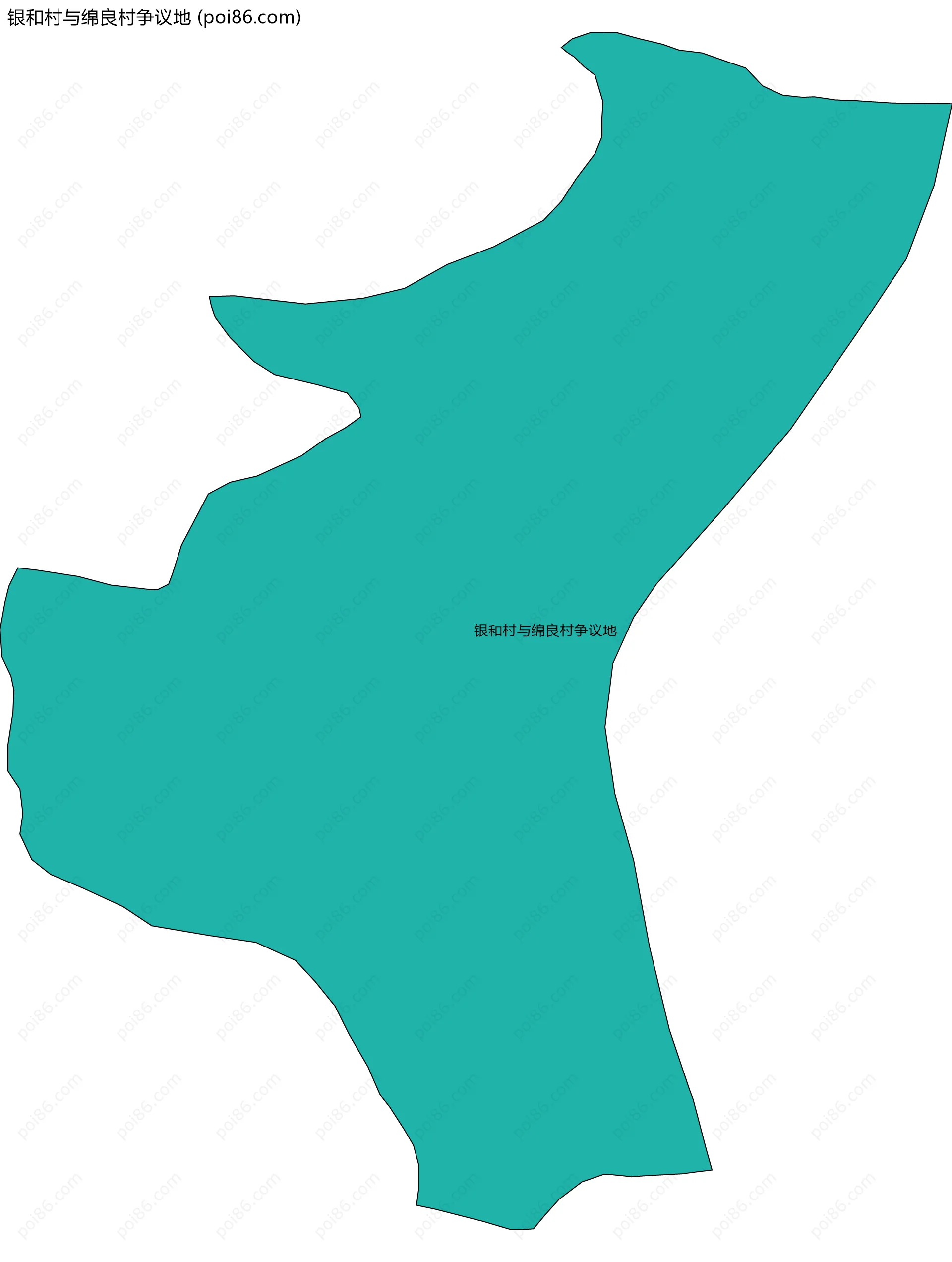 银和村与绵良村争议地边界地图