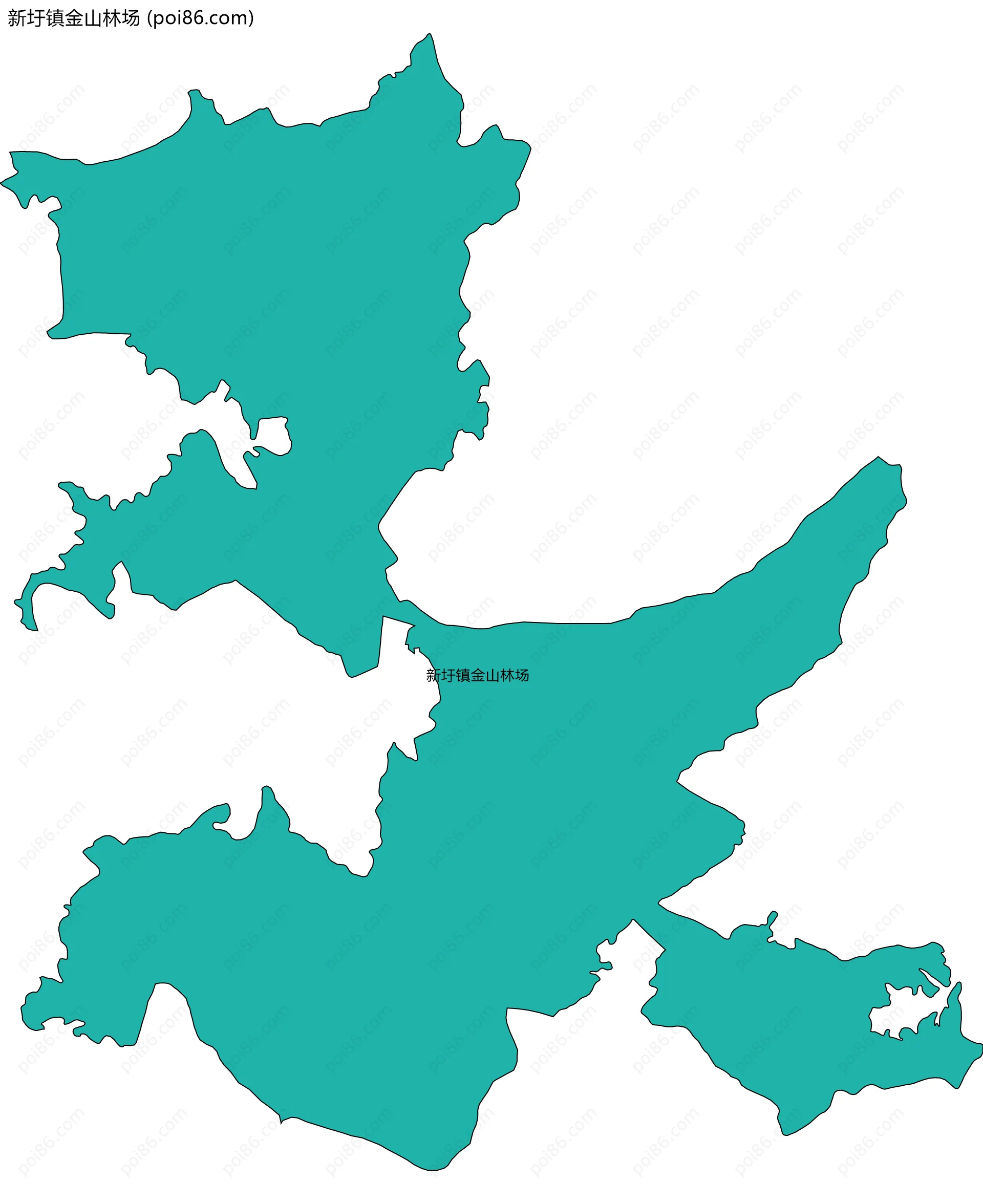 新圩镇金山林场边界地图