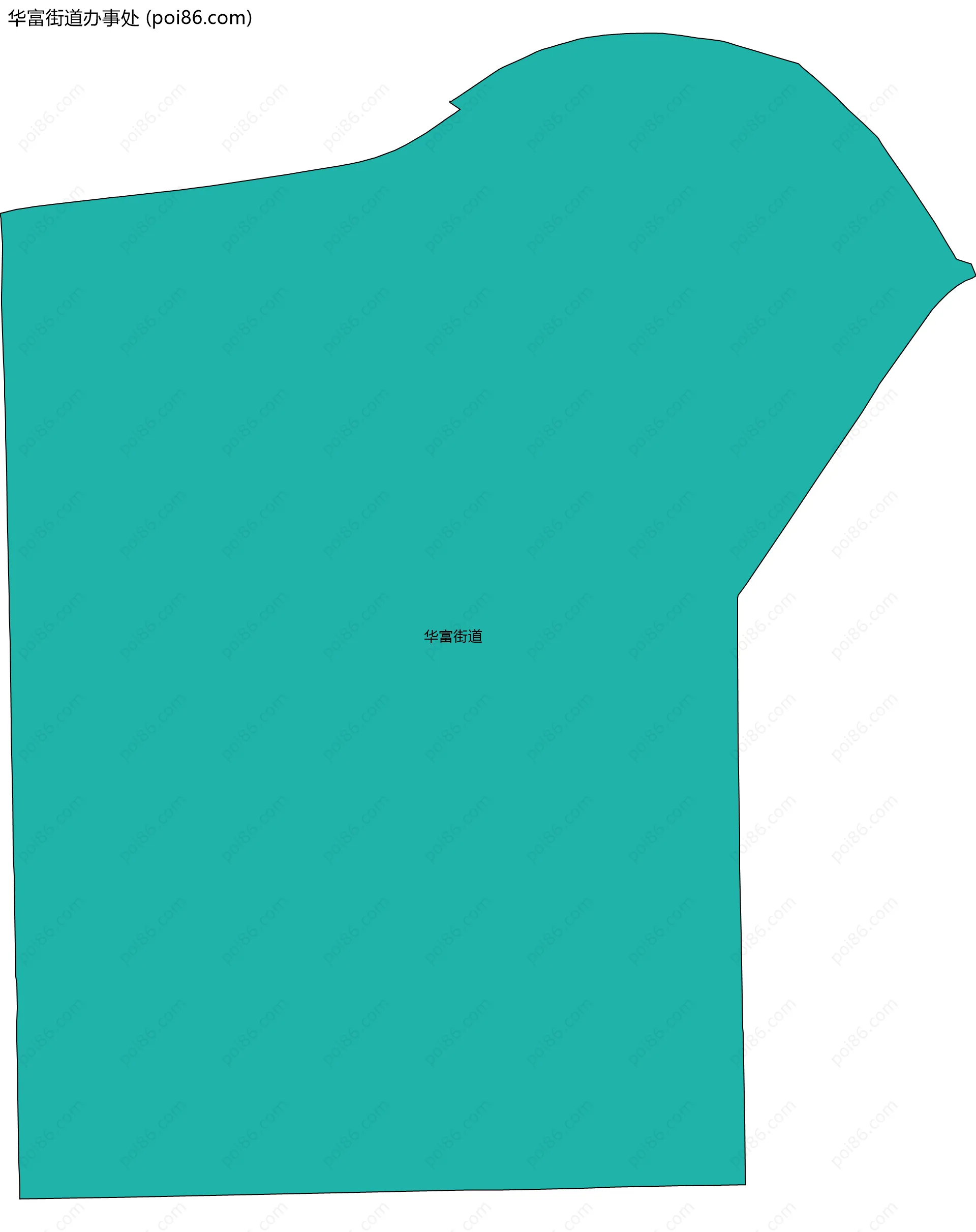 华富街道办事处边界地图(五级行政区划)