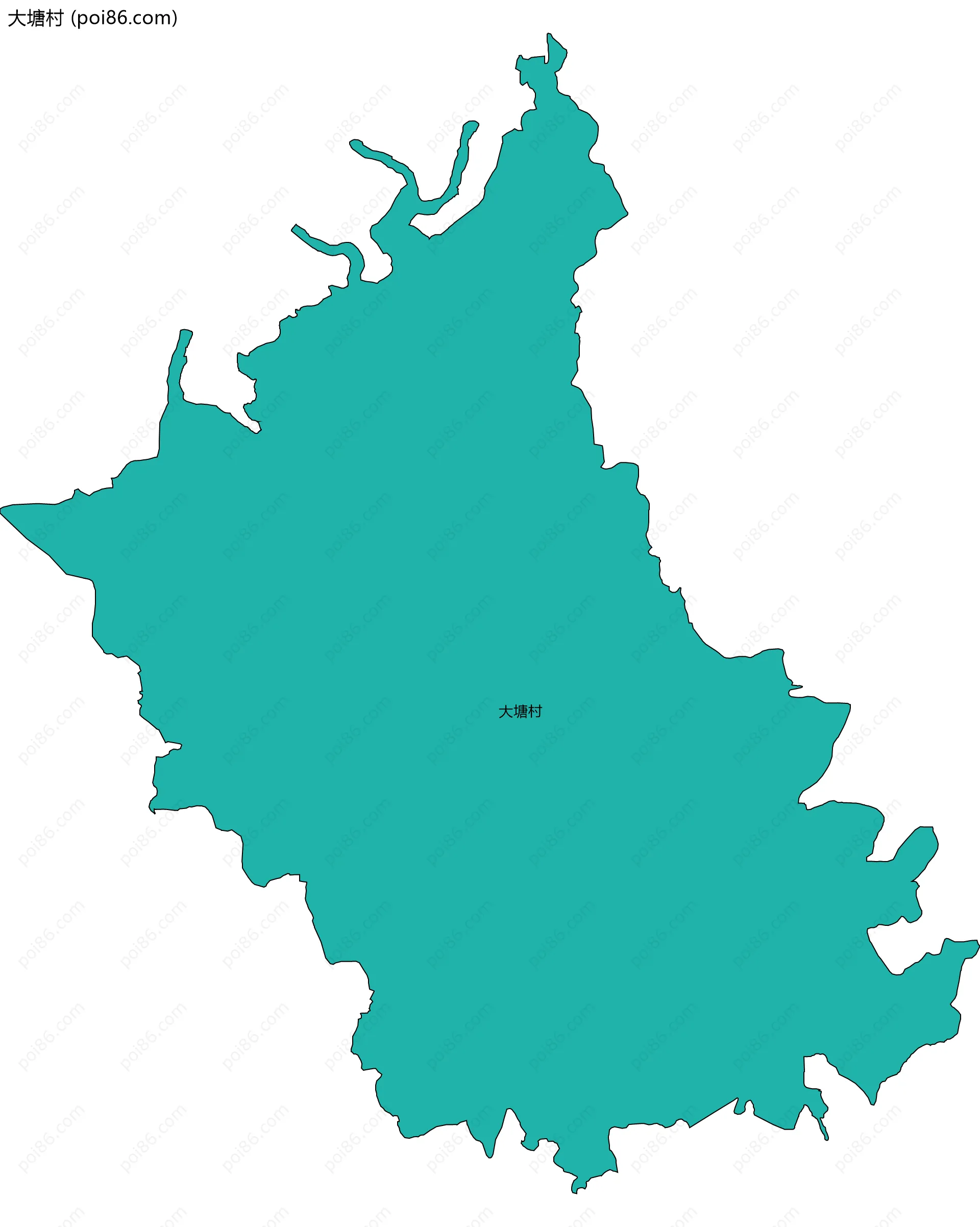 大塘村边界地图