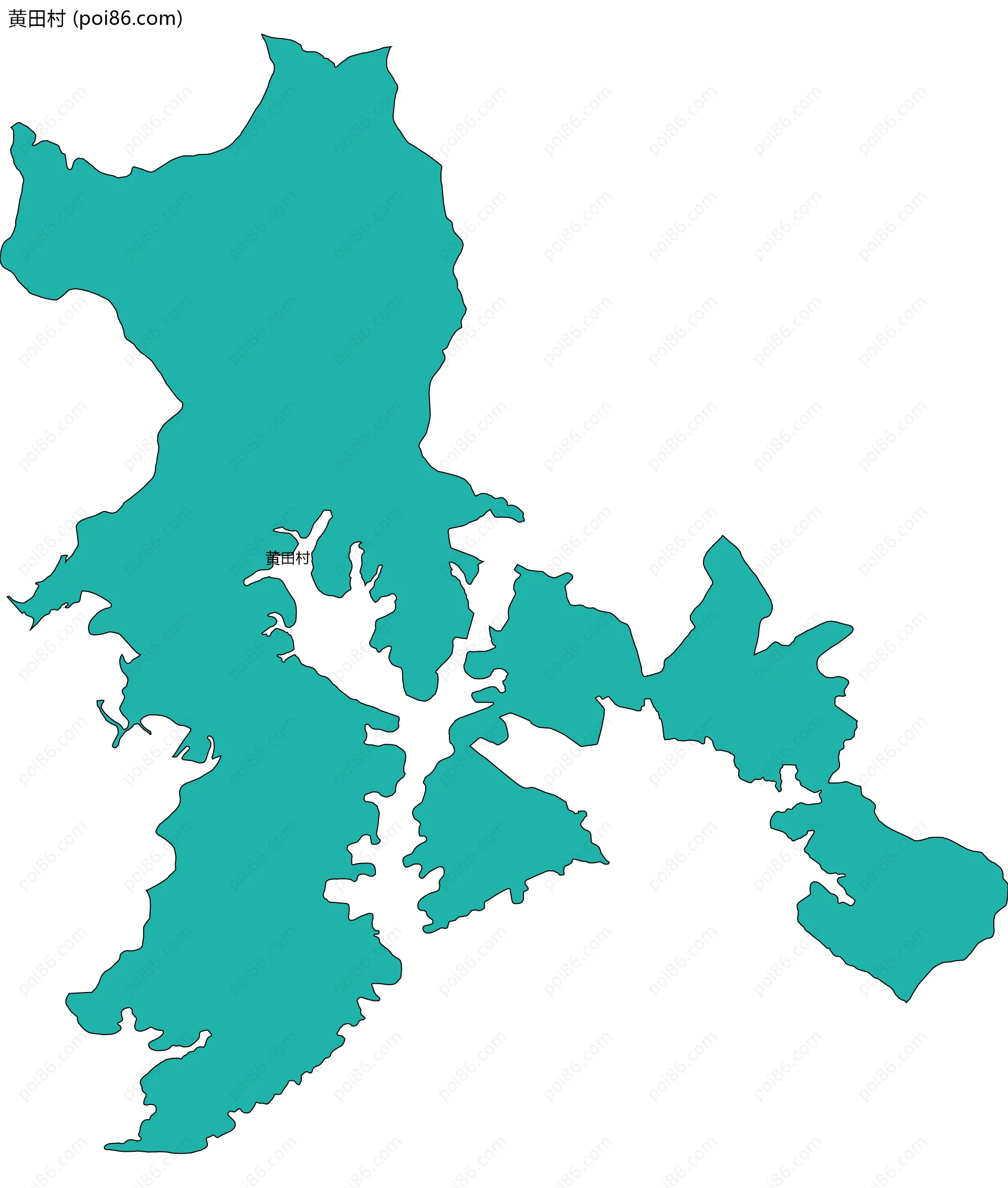 黄田村边界地图