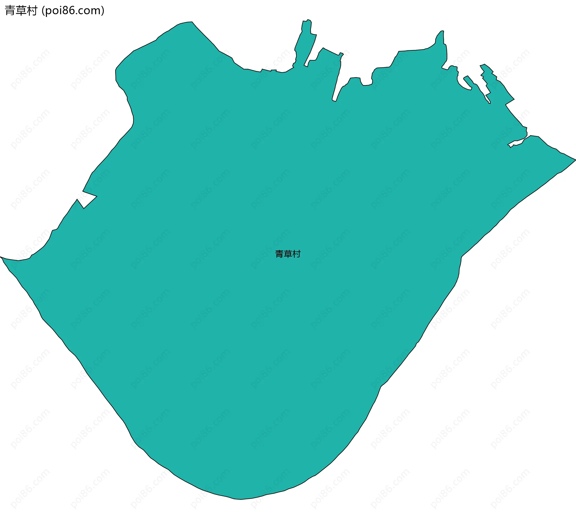 青草村边界地图