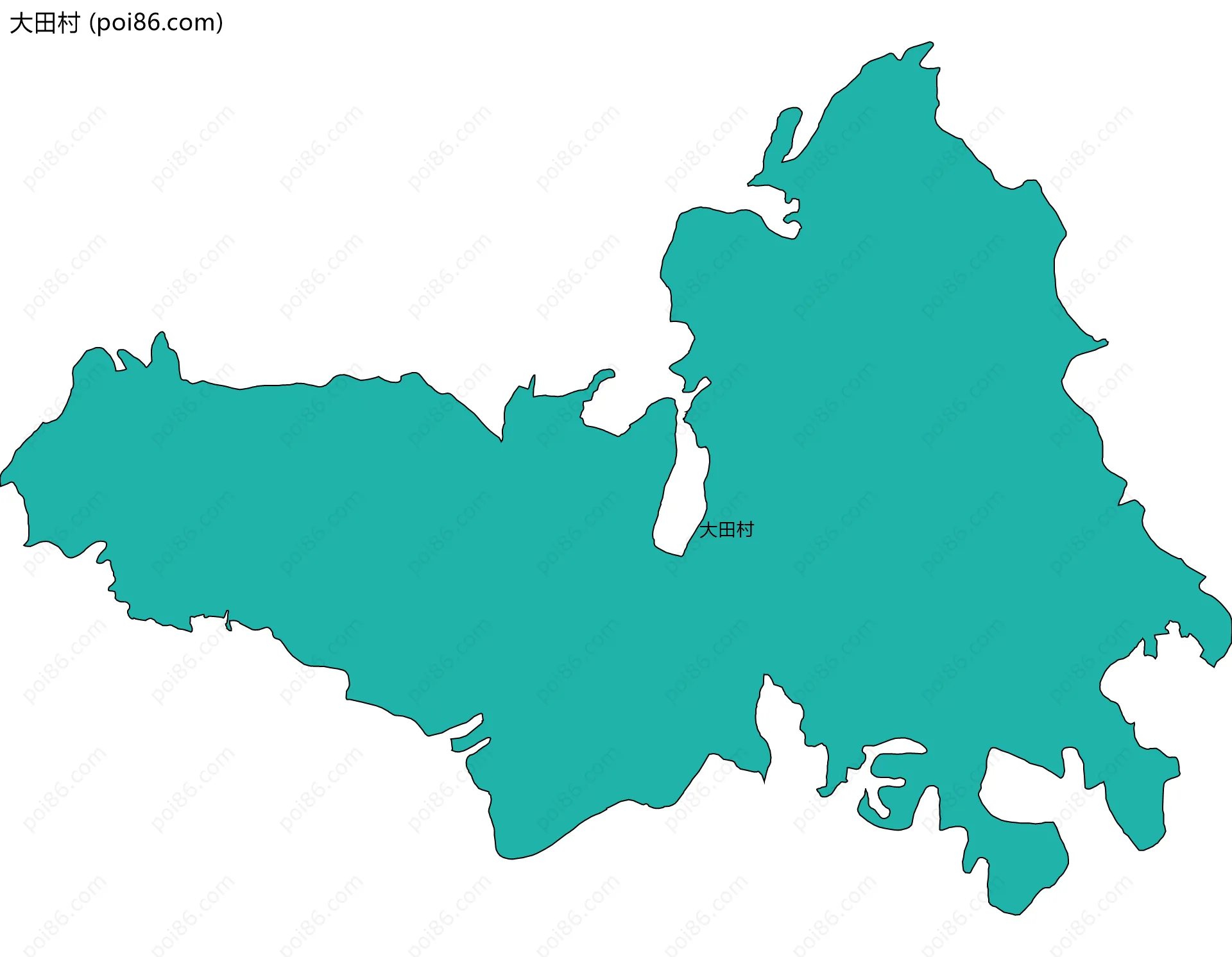 大田村边界地图