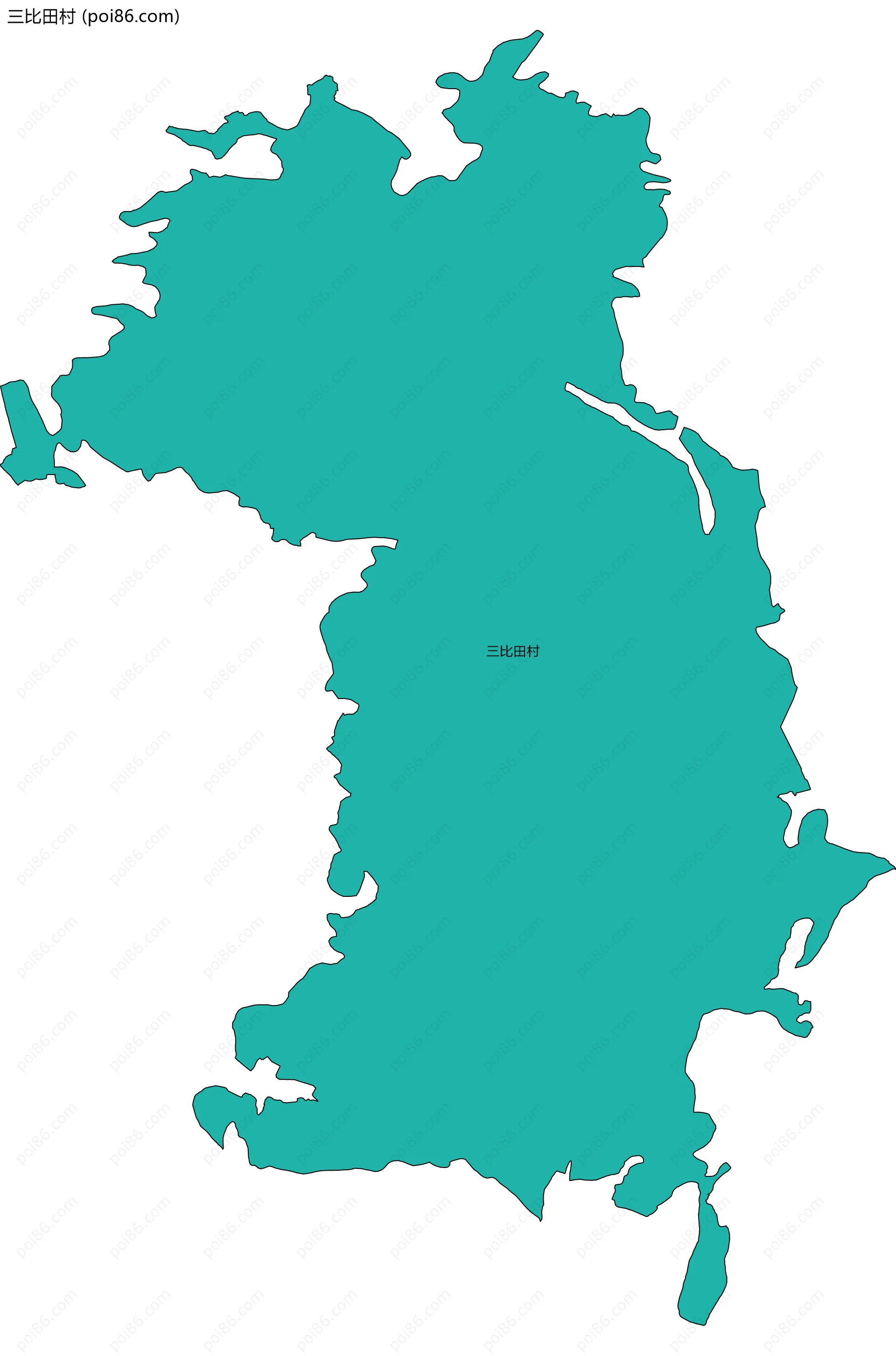 三比田村边界地图