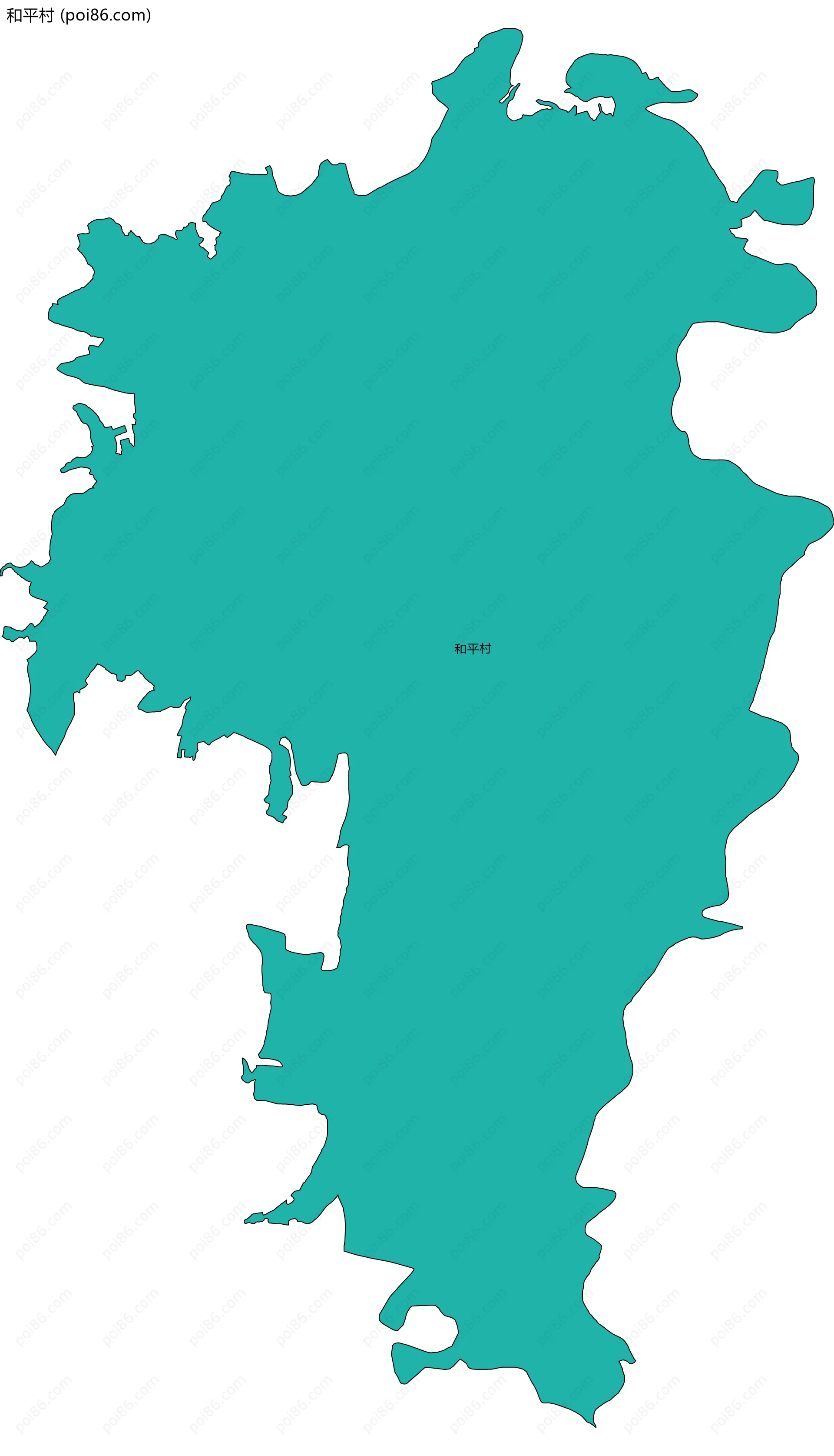 和平村边界地图