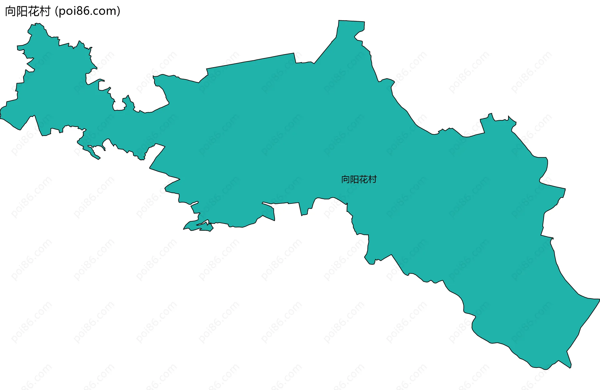 向阳花村边界地图