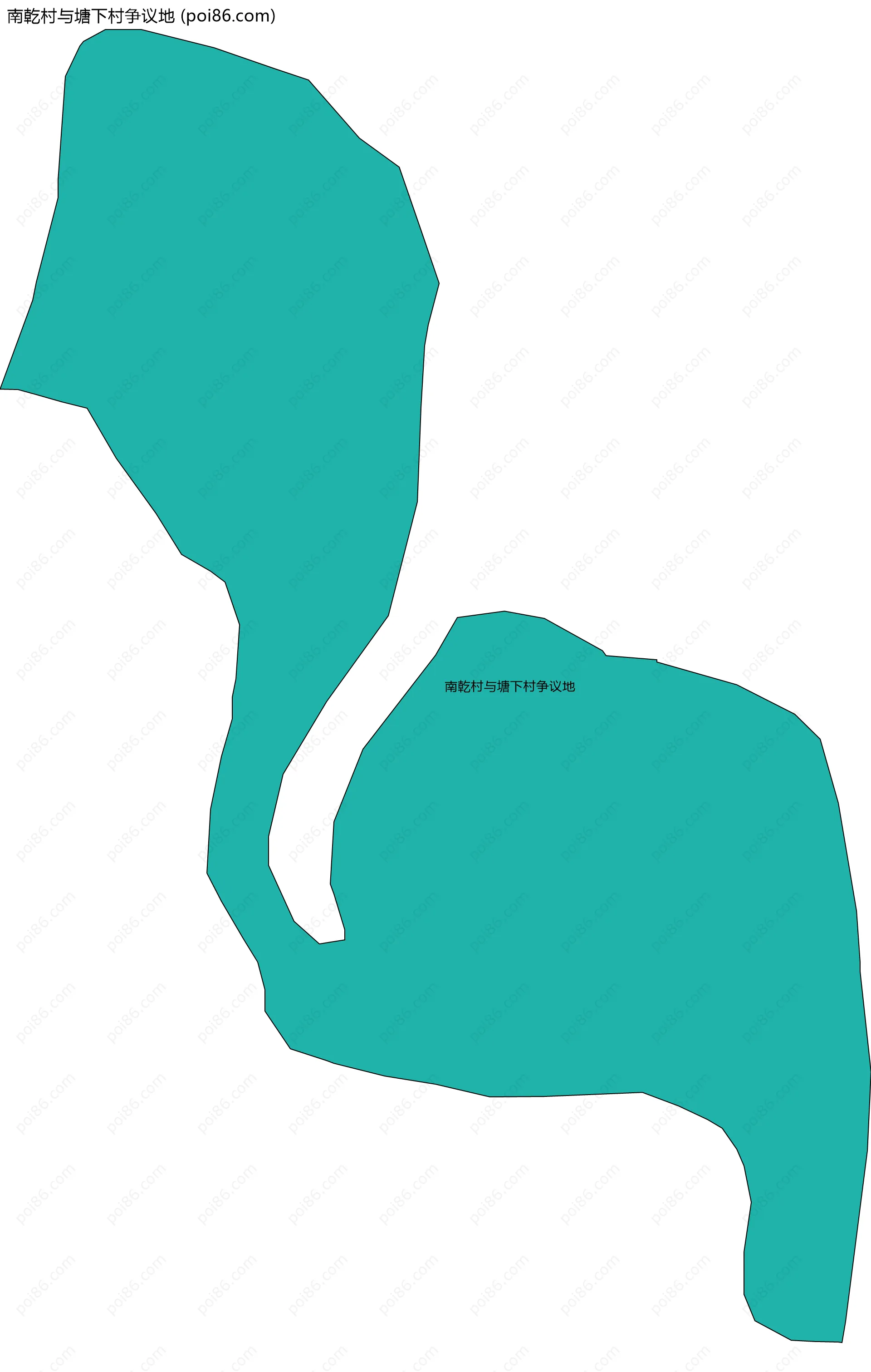 南乾村与塘下村争议地边界地图