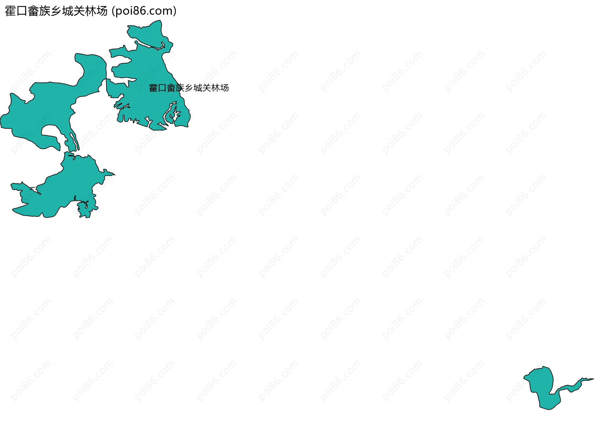 霍口畲族乡城关林场边界地图