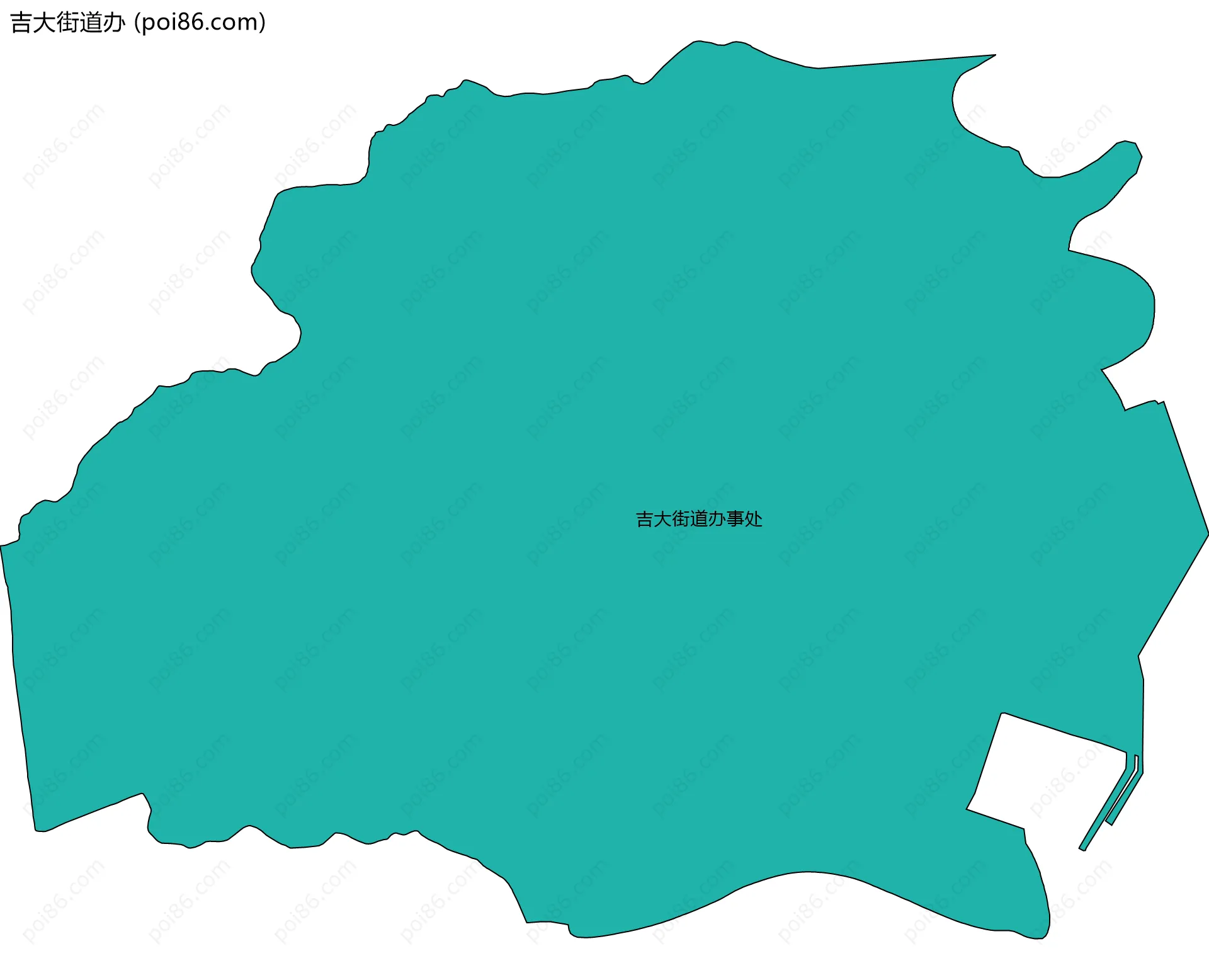 吉大街道办边界地图(五级行政区划)