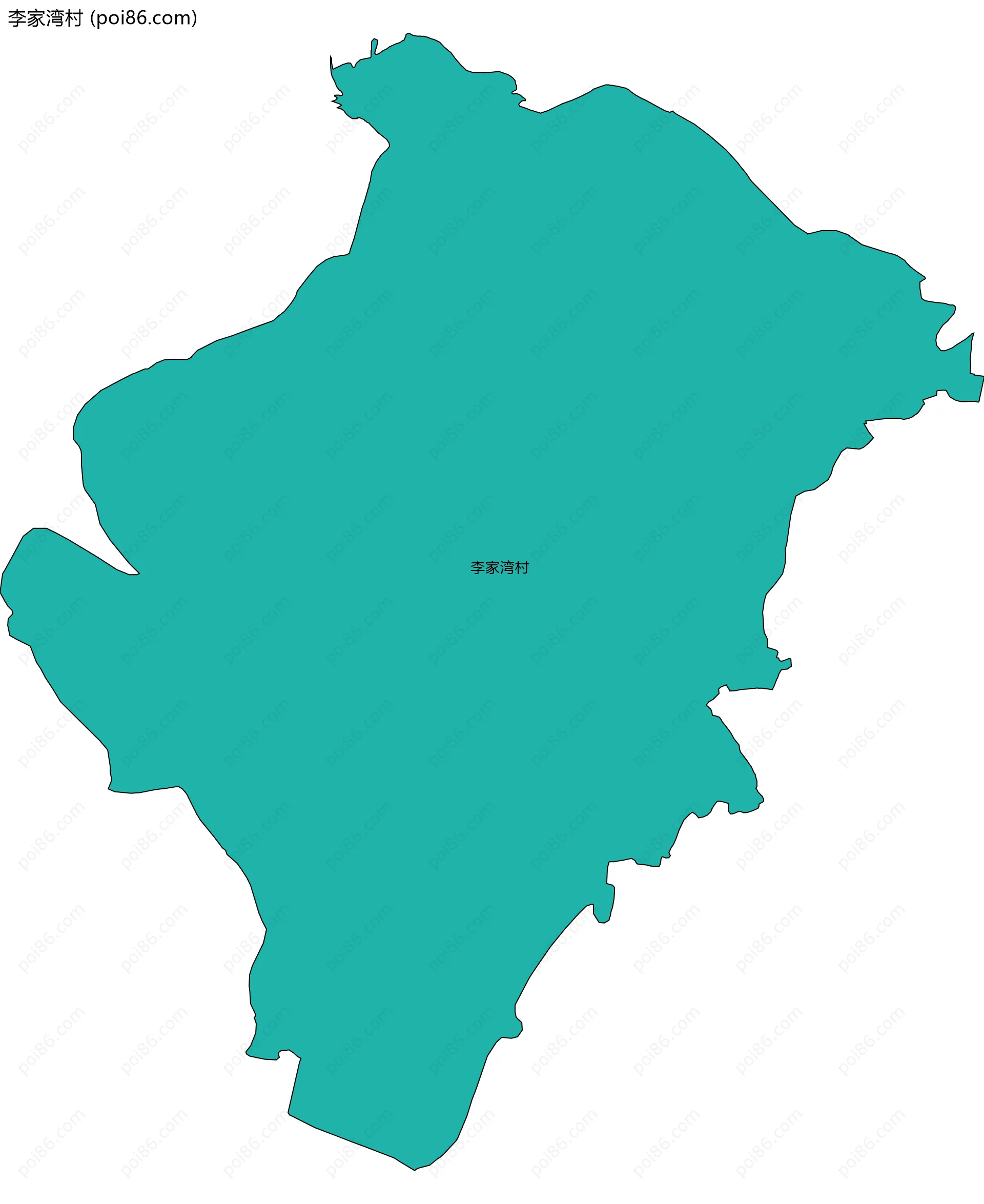 李家湾村边界地图