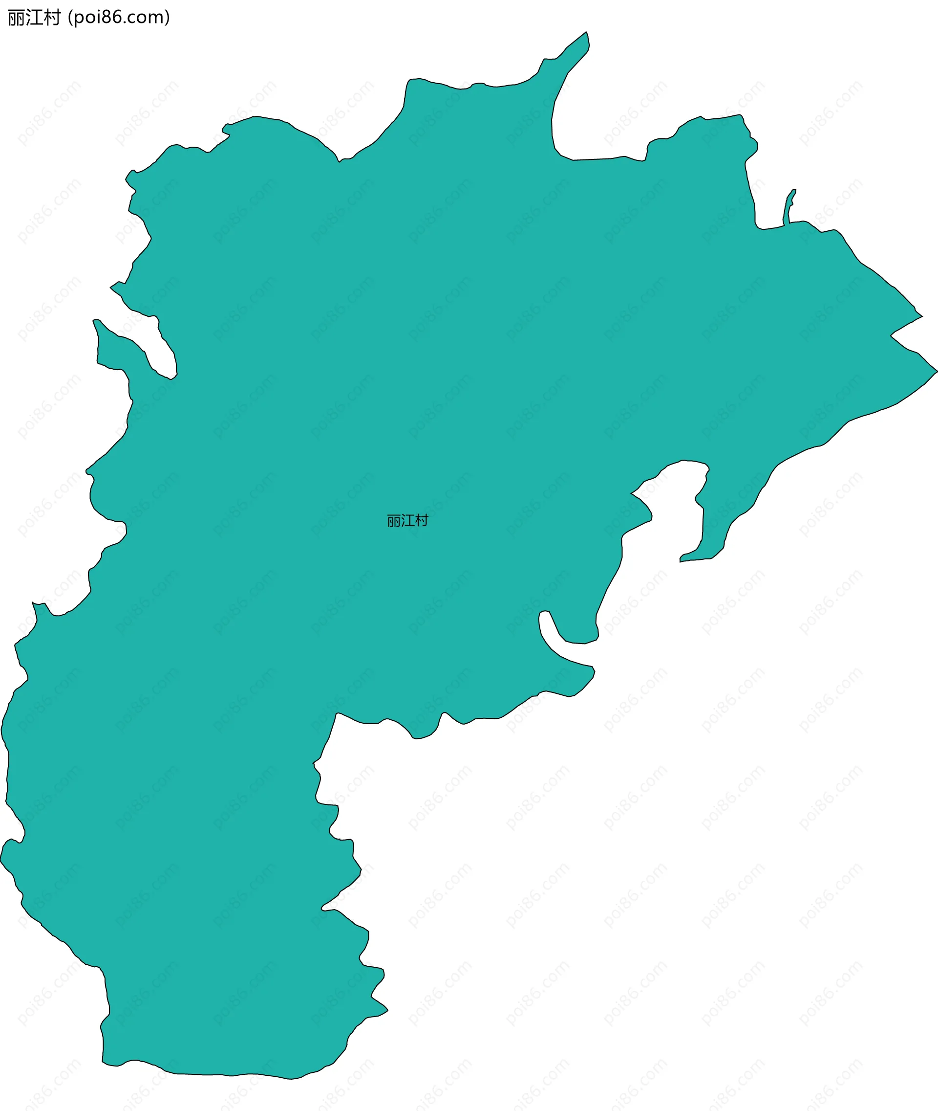 丽江村边界地图