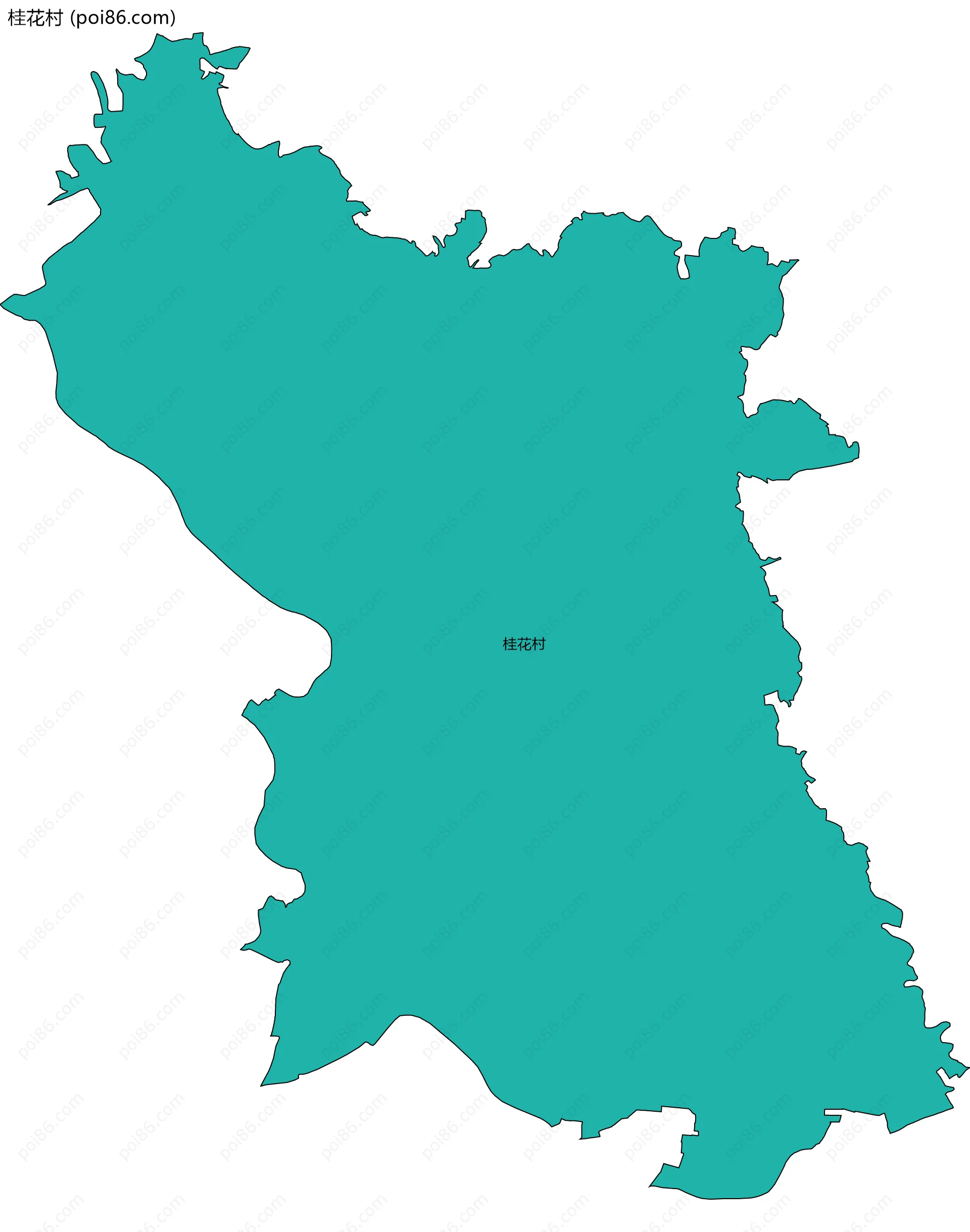 桂花村边界地图