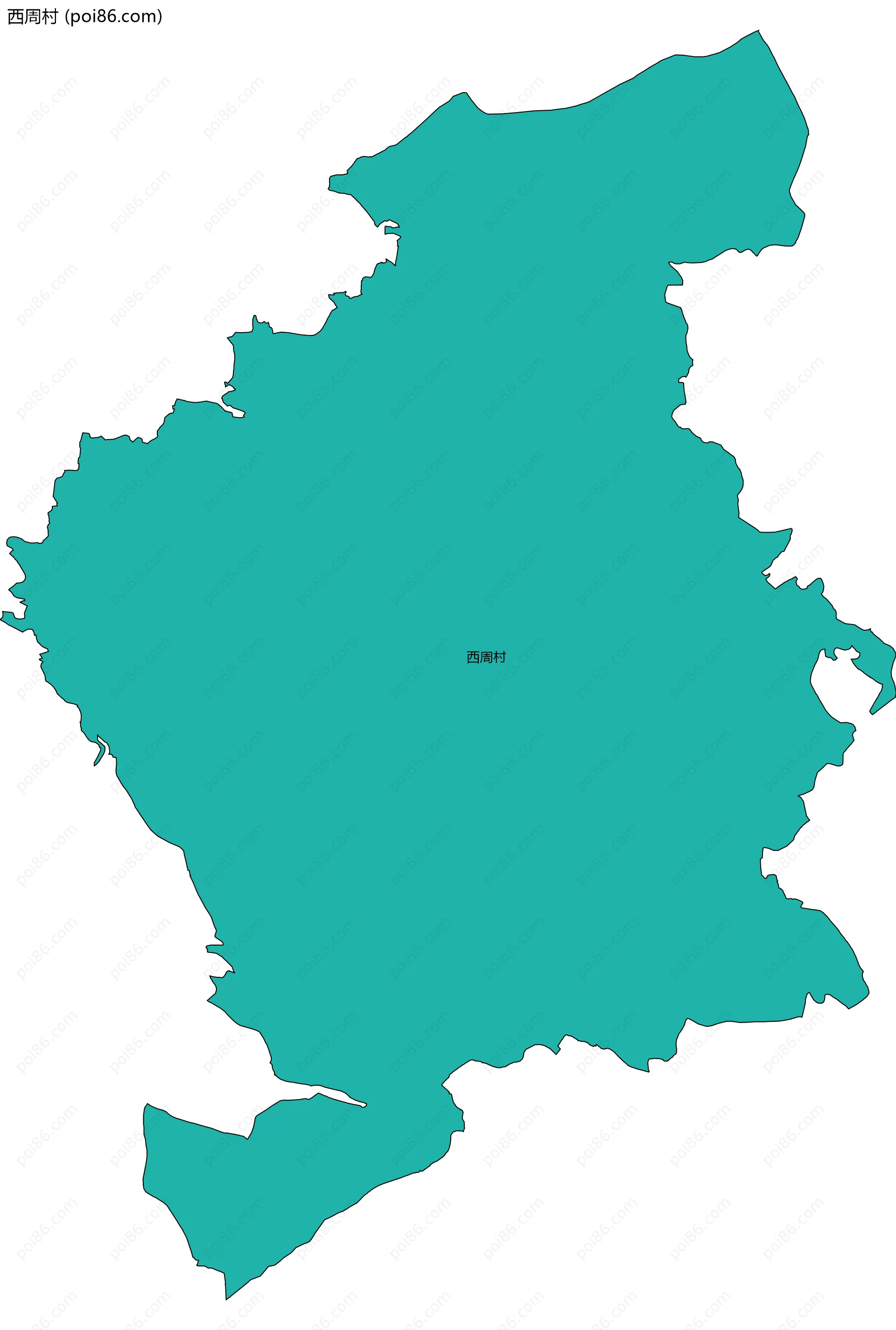 西周村边界地图