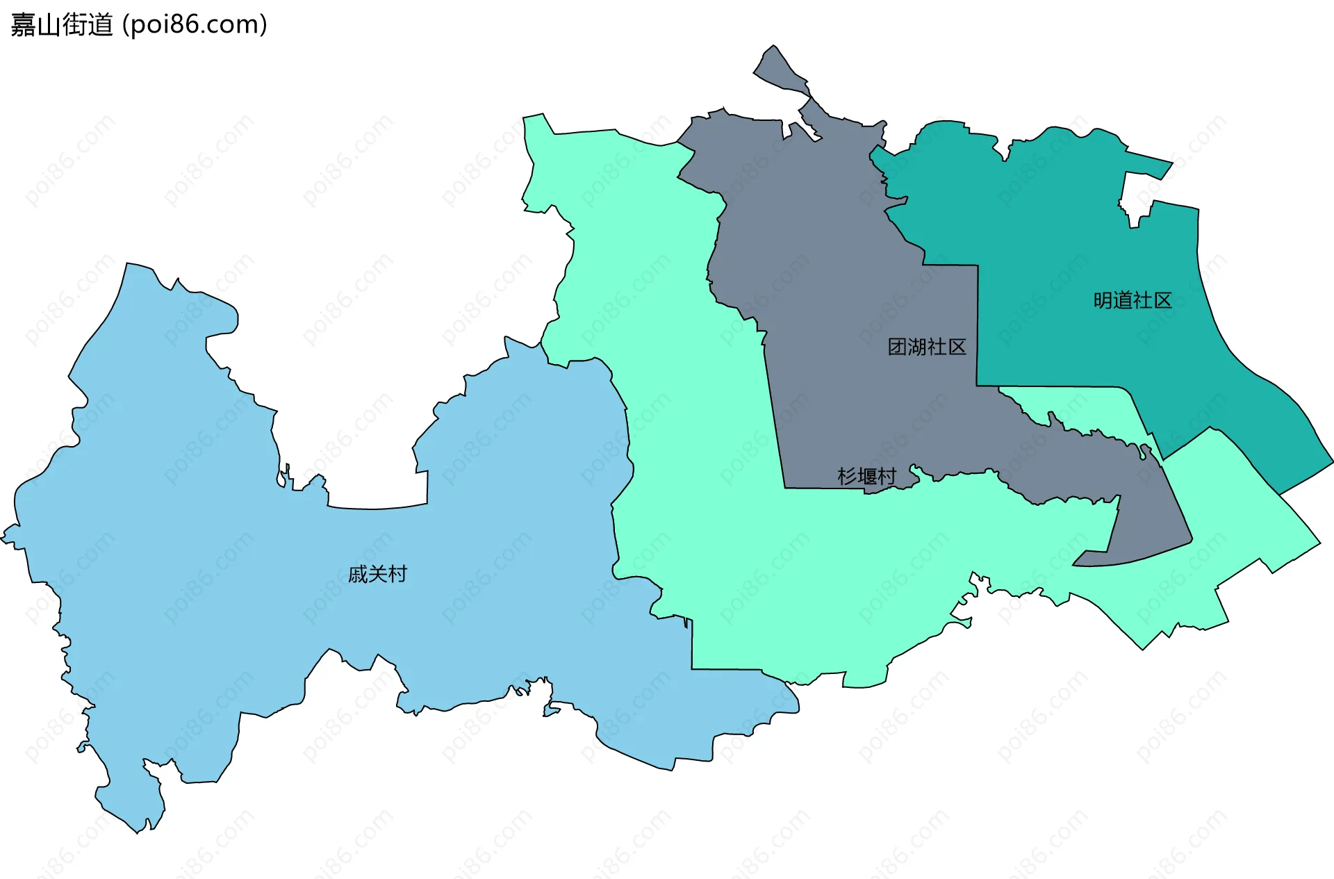 嘉山街道边界地图(五级行政区划)