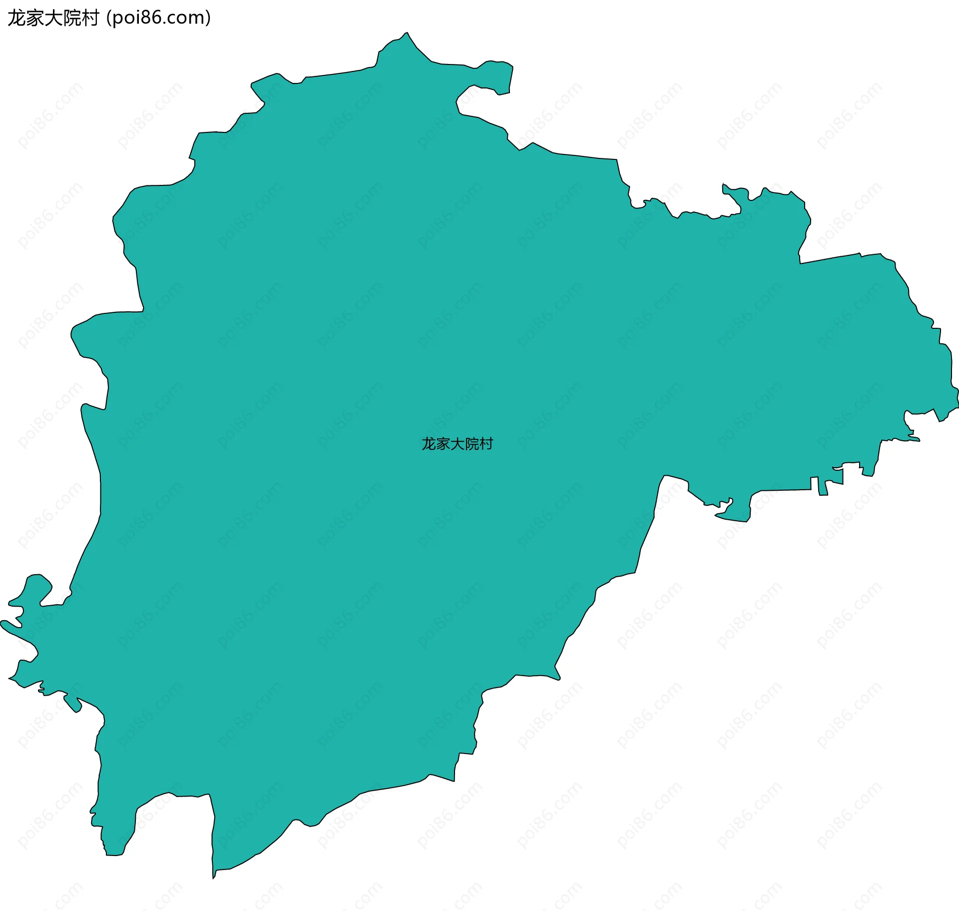 龙家大院村边界地图