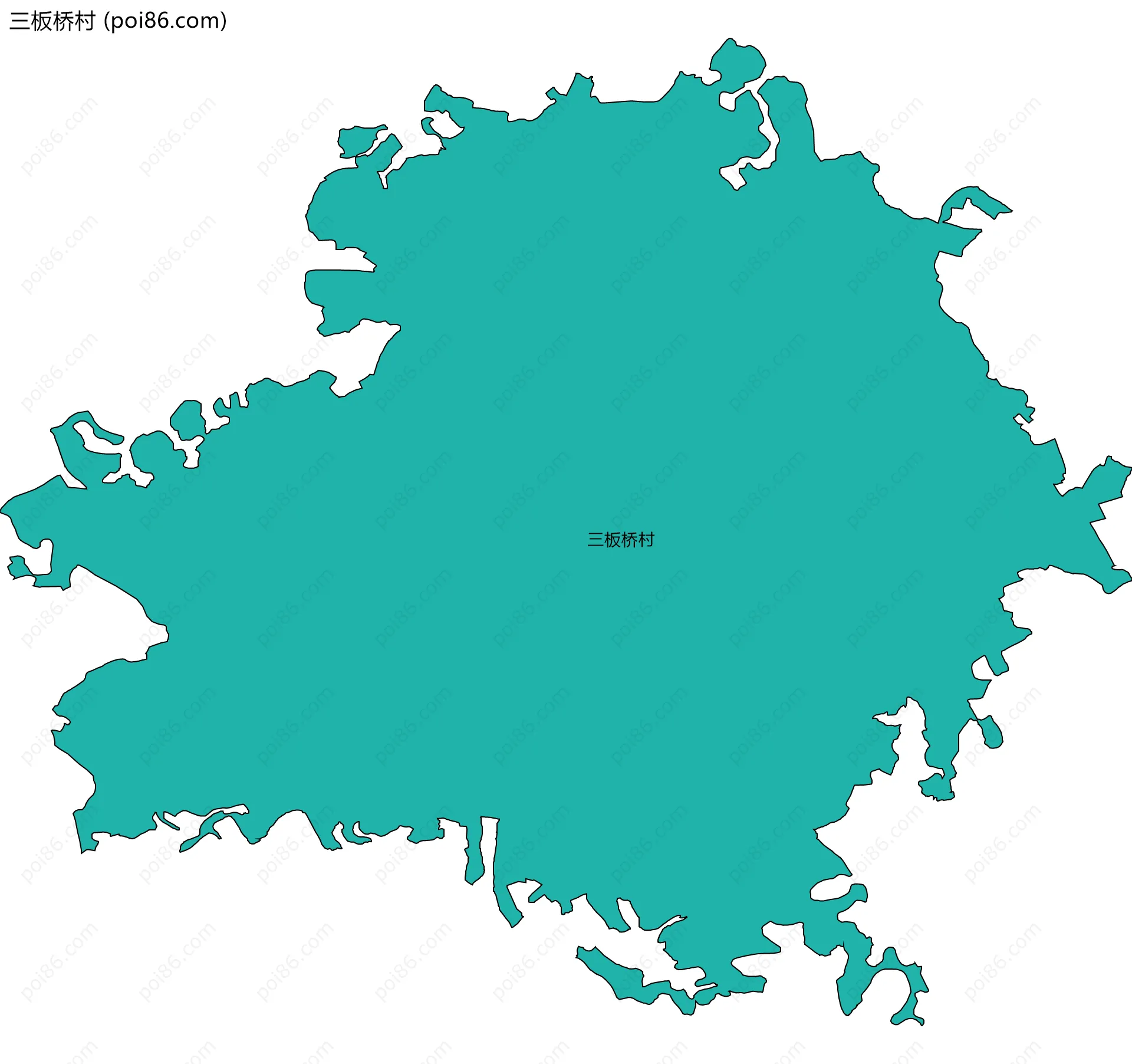 三板桥村边界地图