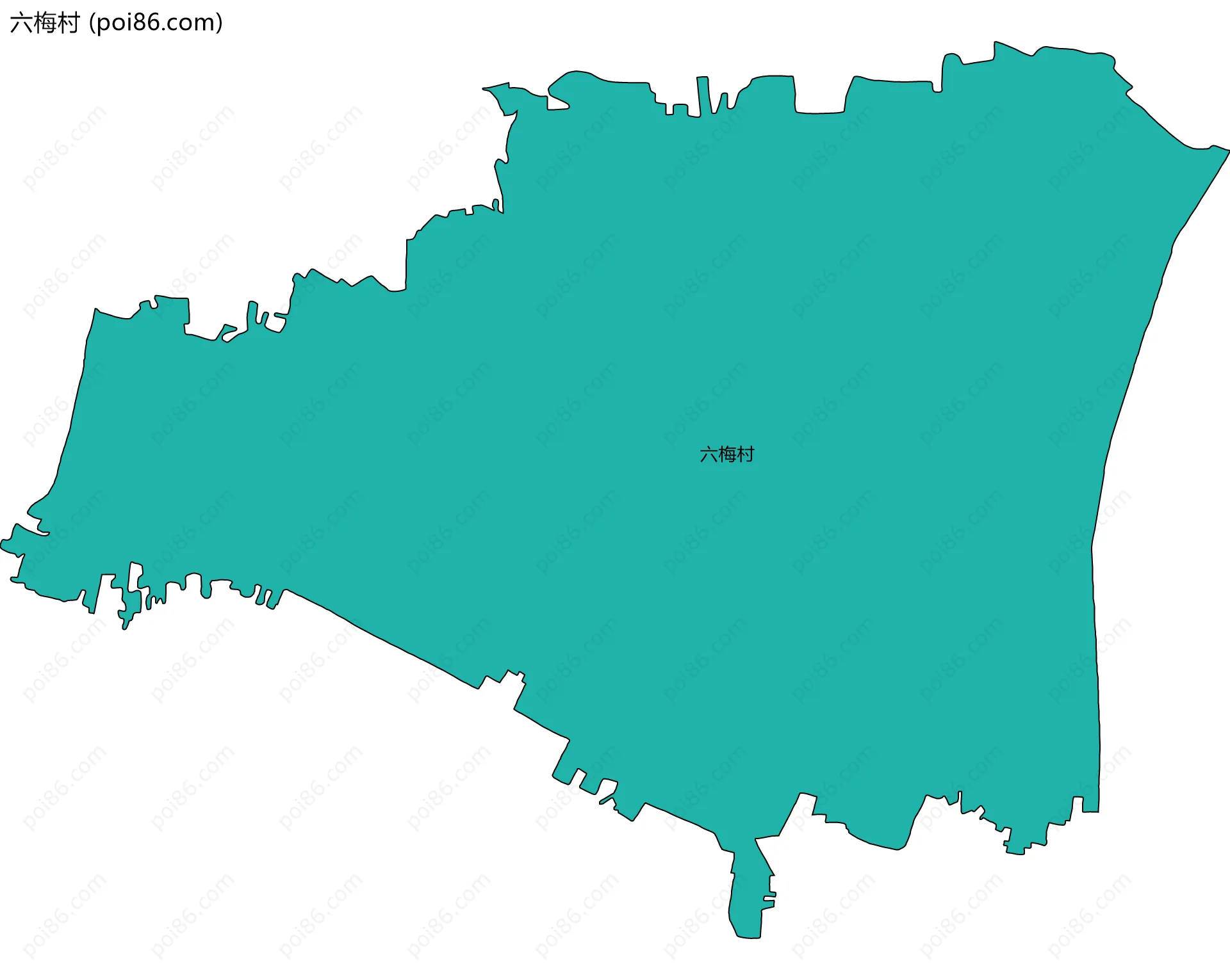 六梅村边界地图