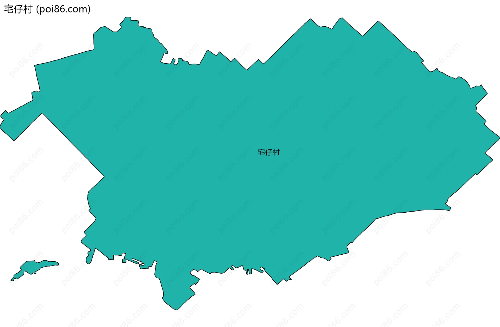 宅仔村边界地图