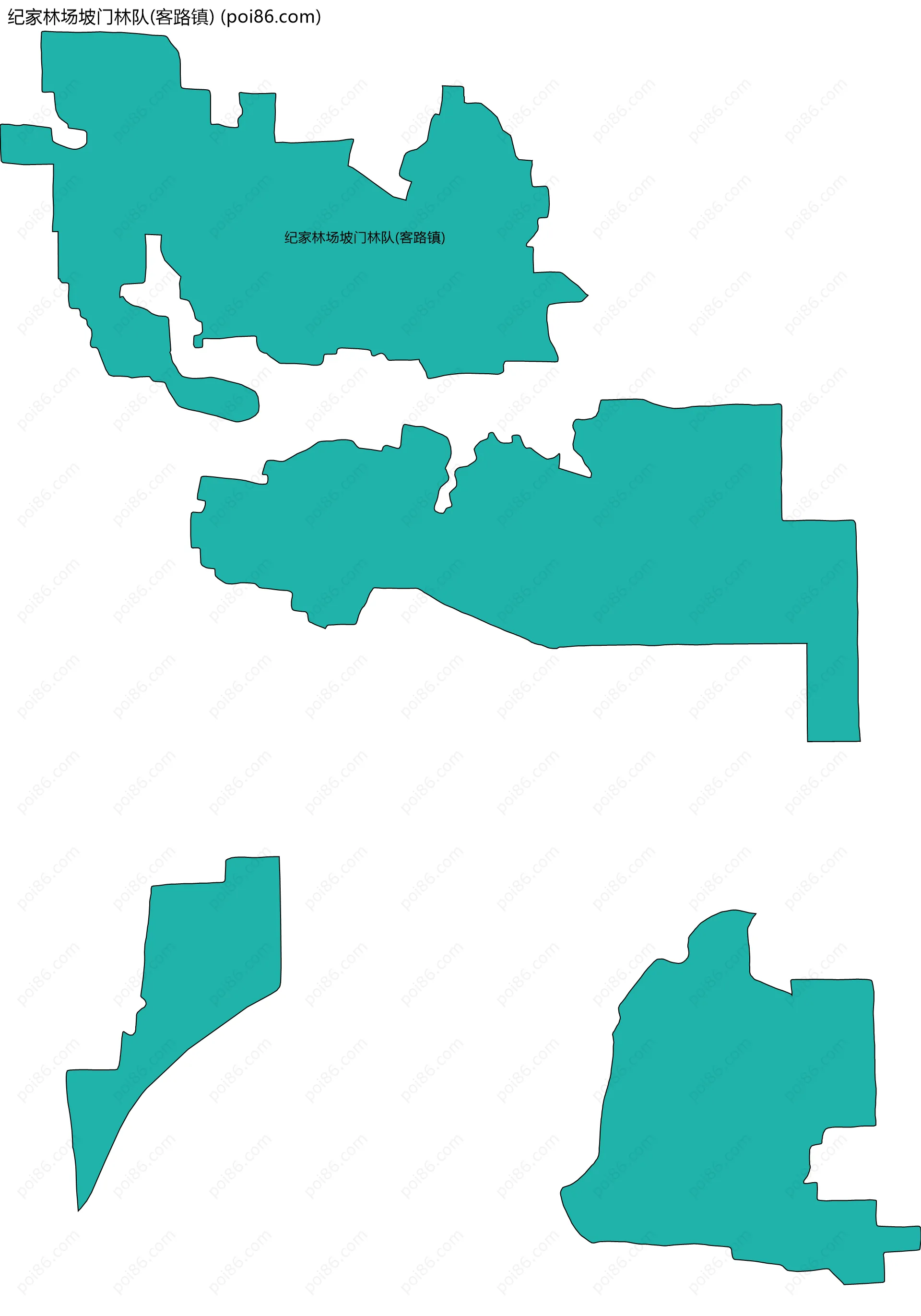 纪家林场坡门林队(客路镇)边界地图