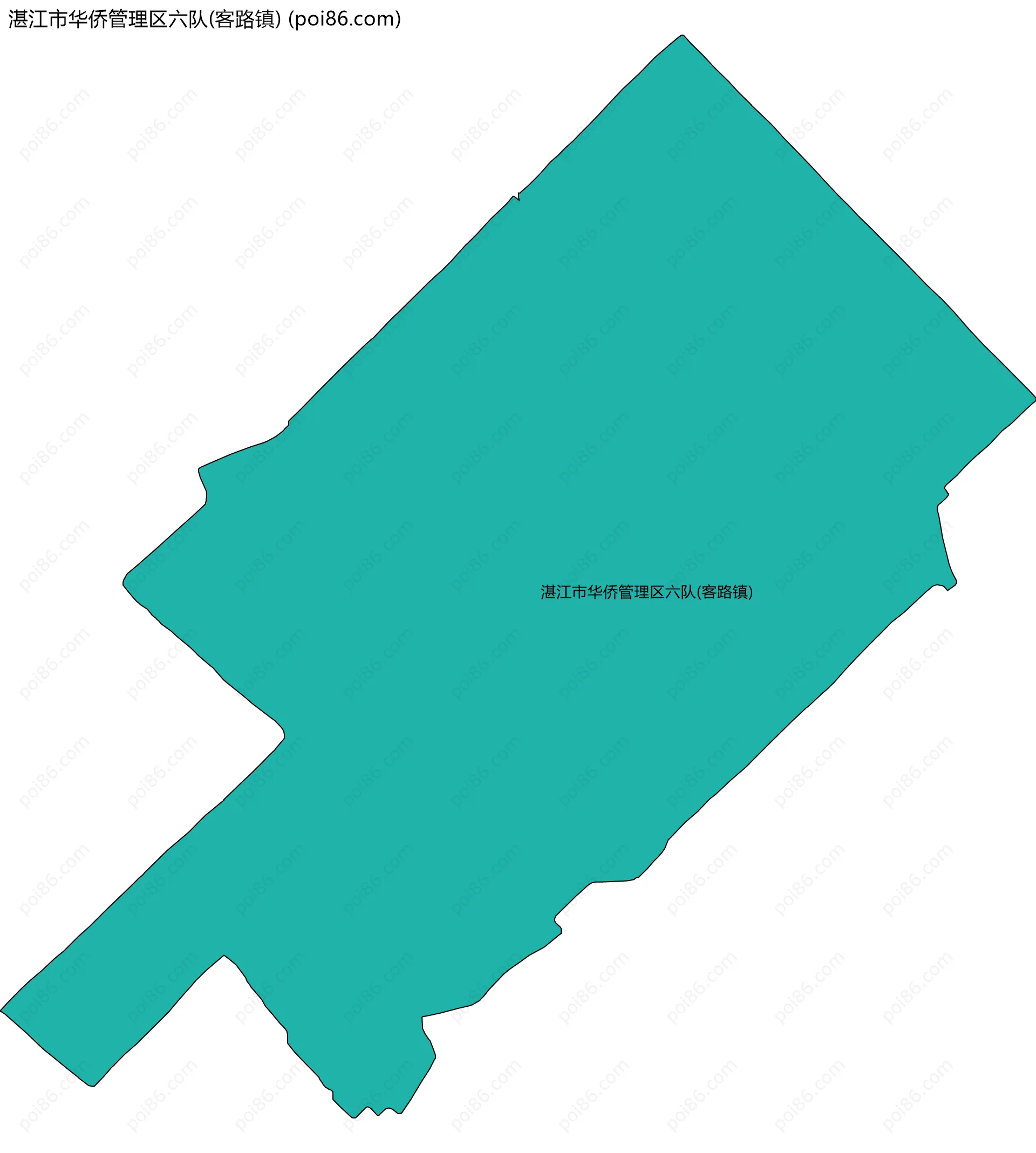 湛江市华侨管理区六队(客路镇)边界地图