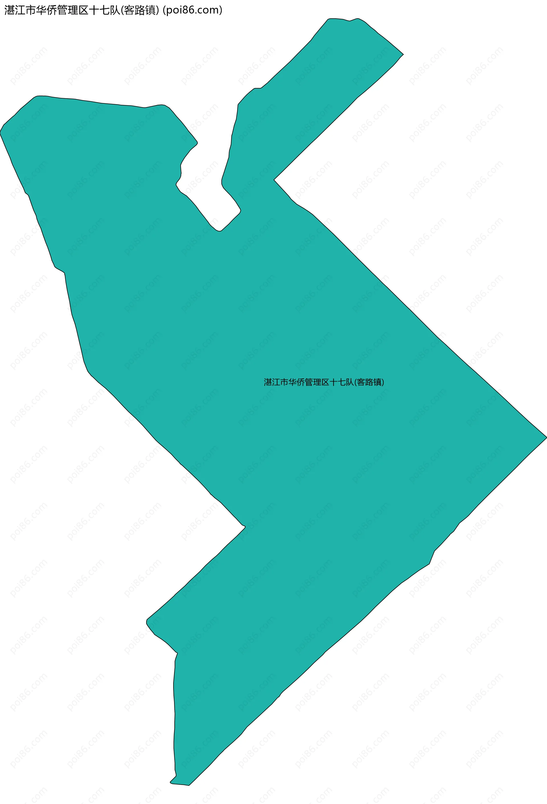 湛江市华侨管理区十七队(客路镇)边界地图