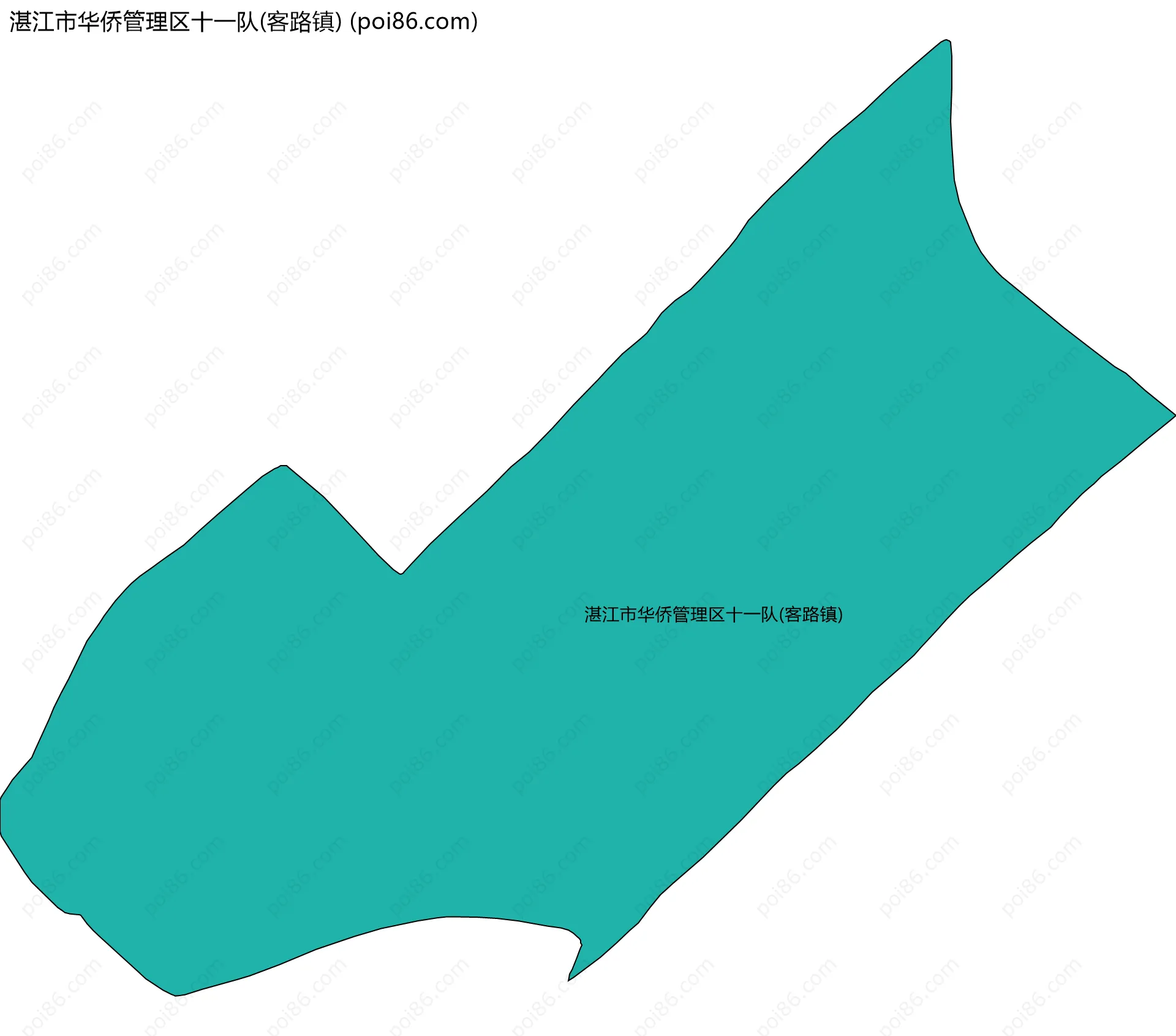 湛江市华侨管理区十一队(客路镇)边界地图