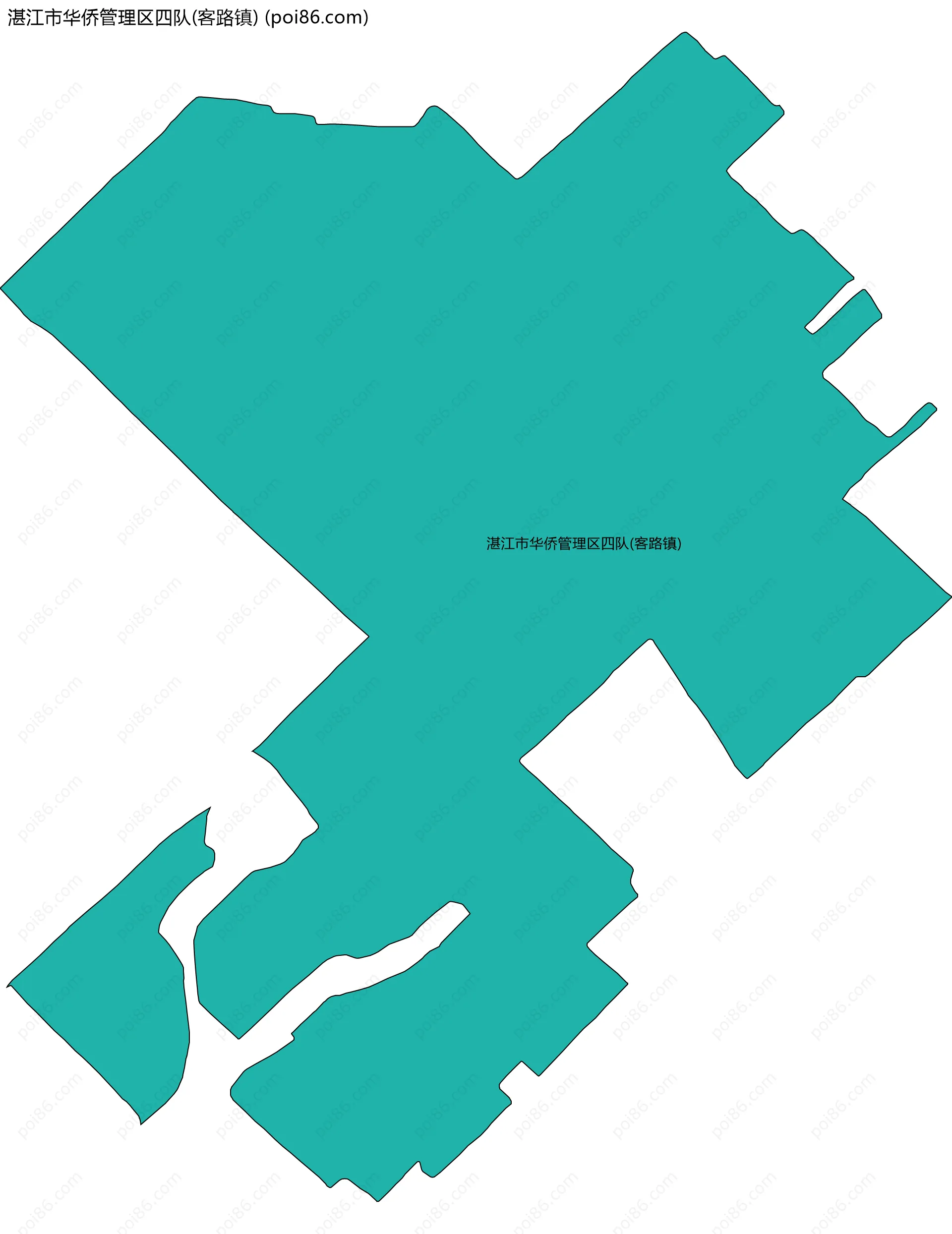 湛江市华侨管理区四队(客路镇)边界地图
