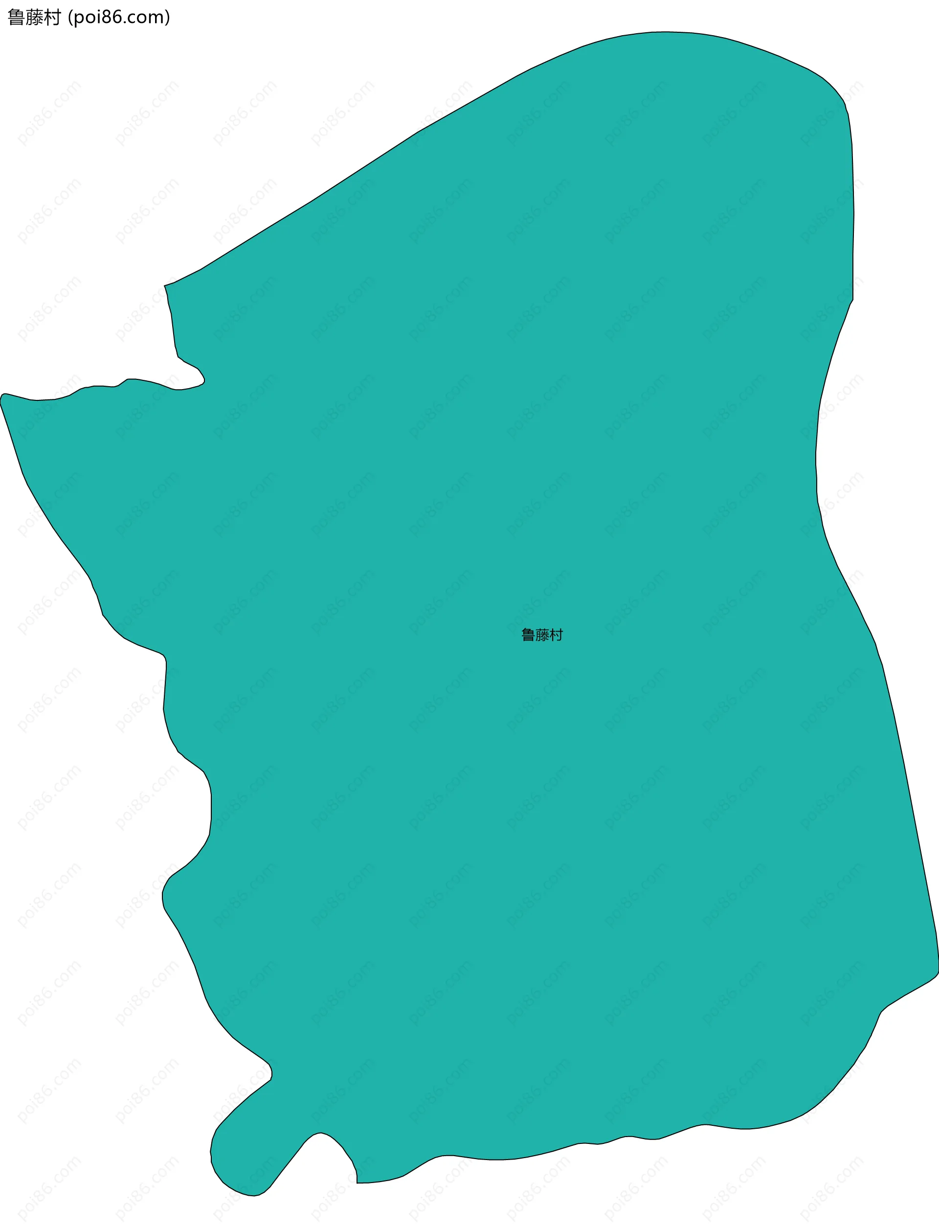 鲁藤村边界地图