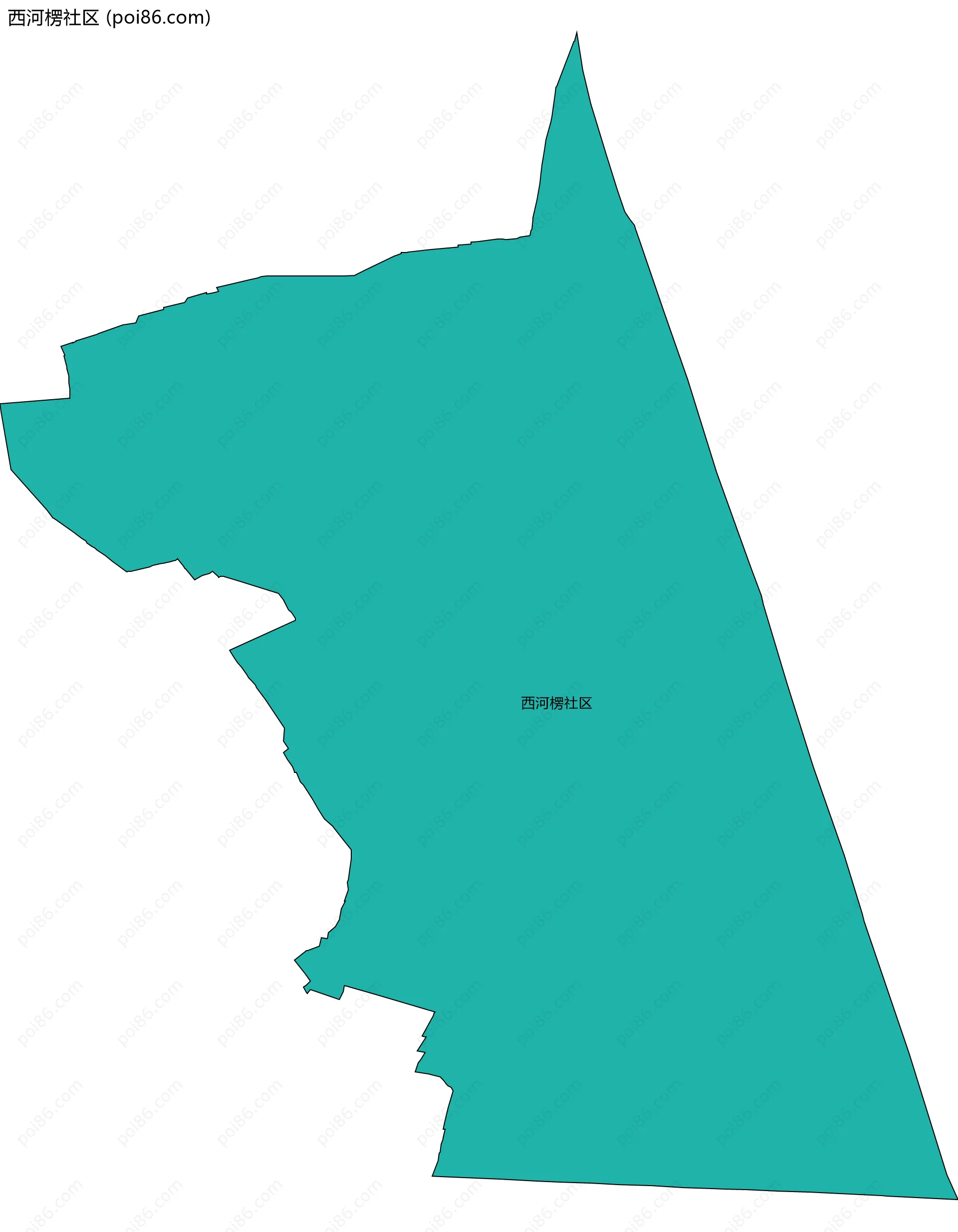 西河楞社区边界地图