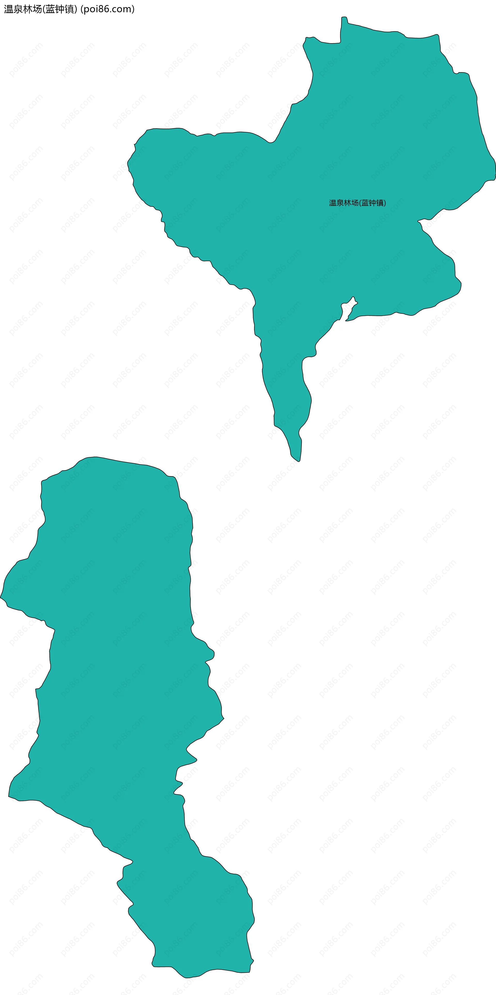 温泉林场(蓝钟镇)边界地图