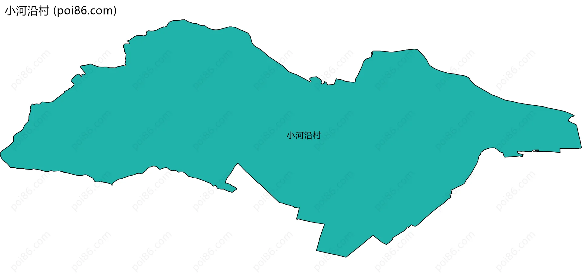 小河沿村边界地图