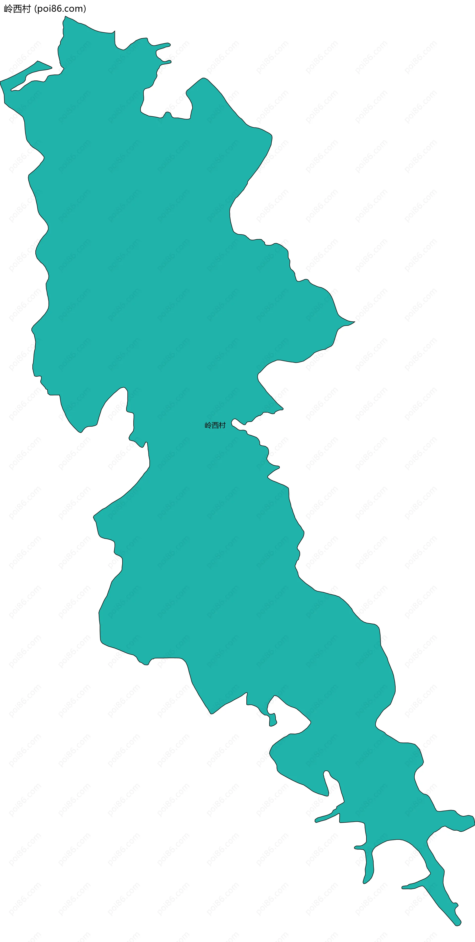 岭西村边界地图