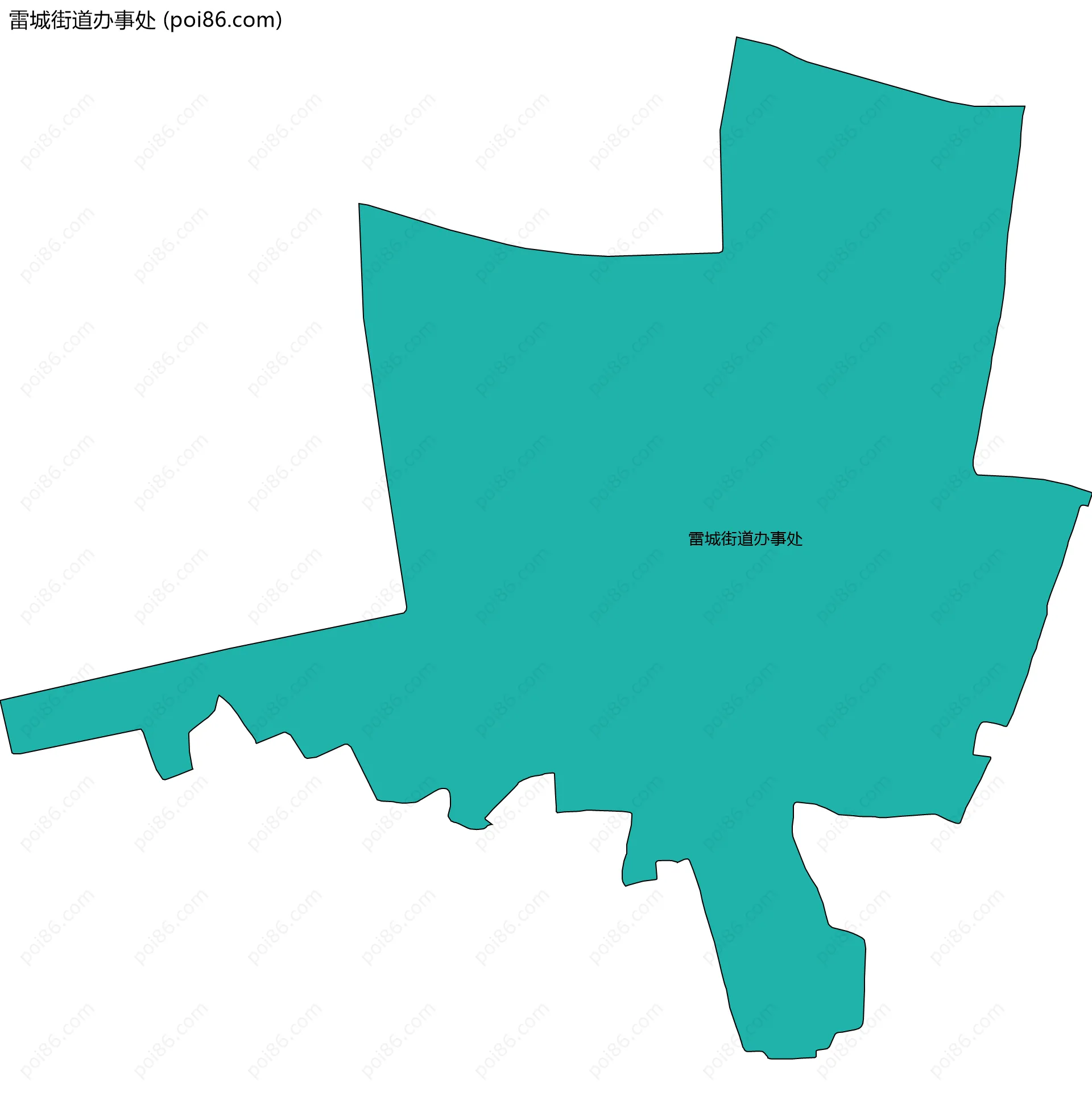 雷城街道办事处边界地图