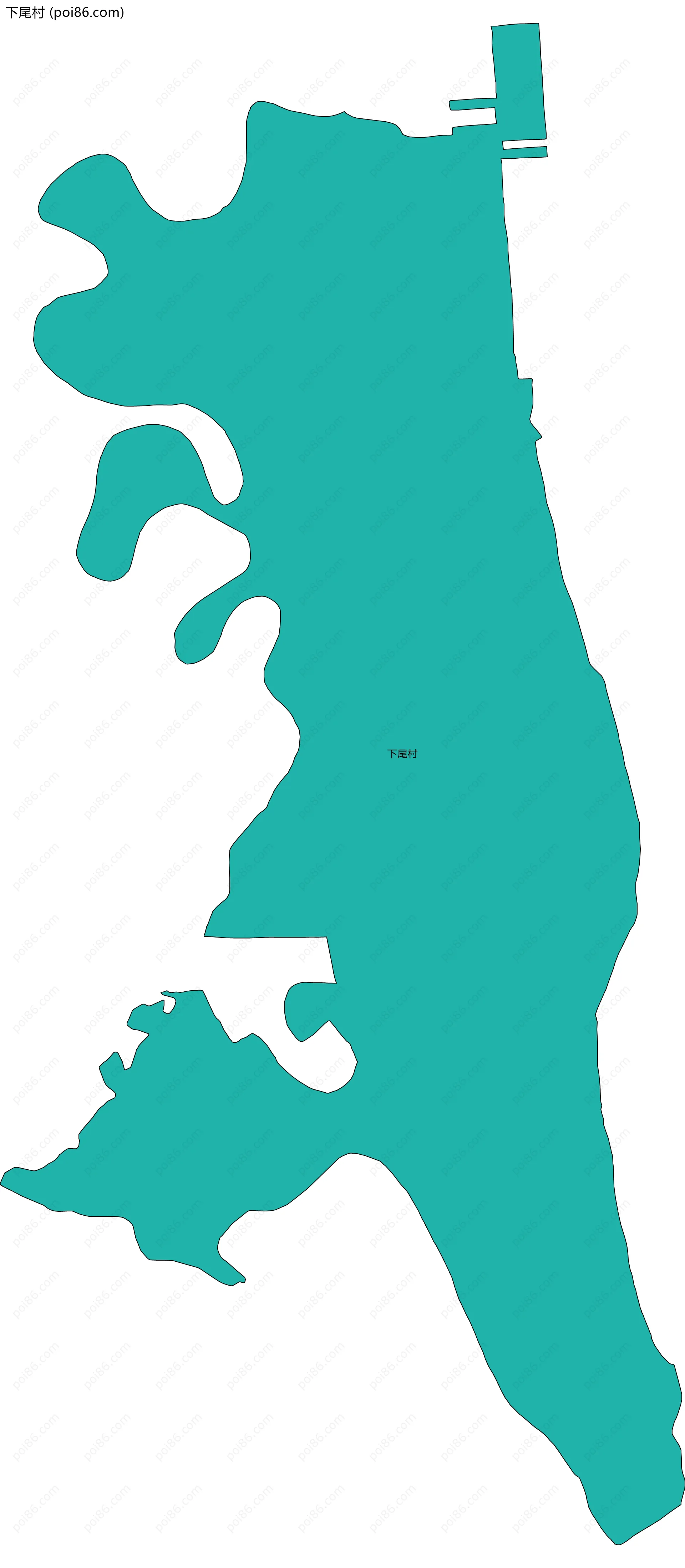 下尾村边界地图